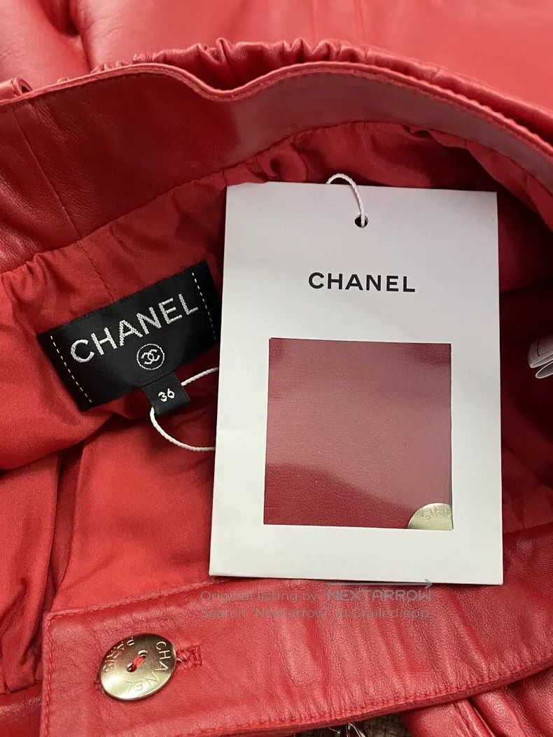 Chanel Chanel Red sheepskin double C belt shorts Size 24" / US 00 / IT 34 - 4 Thumbnail