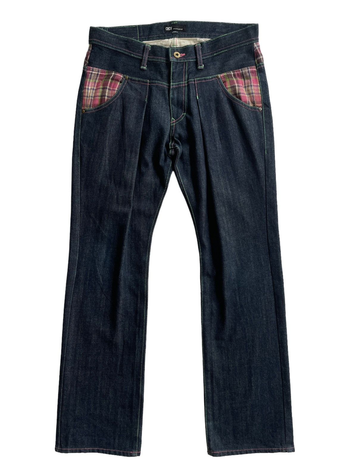 Japanese Brand Concave Attempt Double Waist Flare Denim Size US 31 - 1 Thumbnail