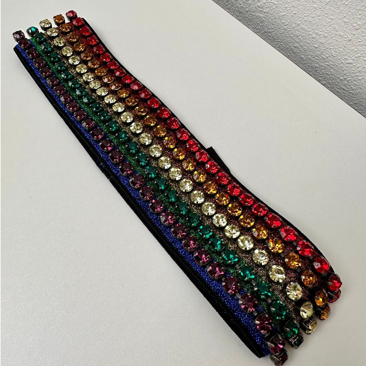 Gucci Gucci Multicolor Rhinestone Rainbow Stretch Headband Size ONE SIZE - 3 Thumbnail