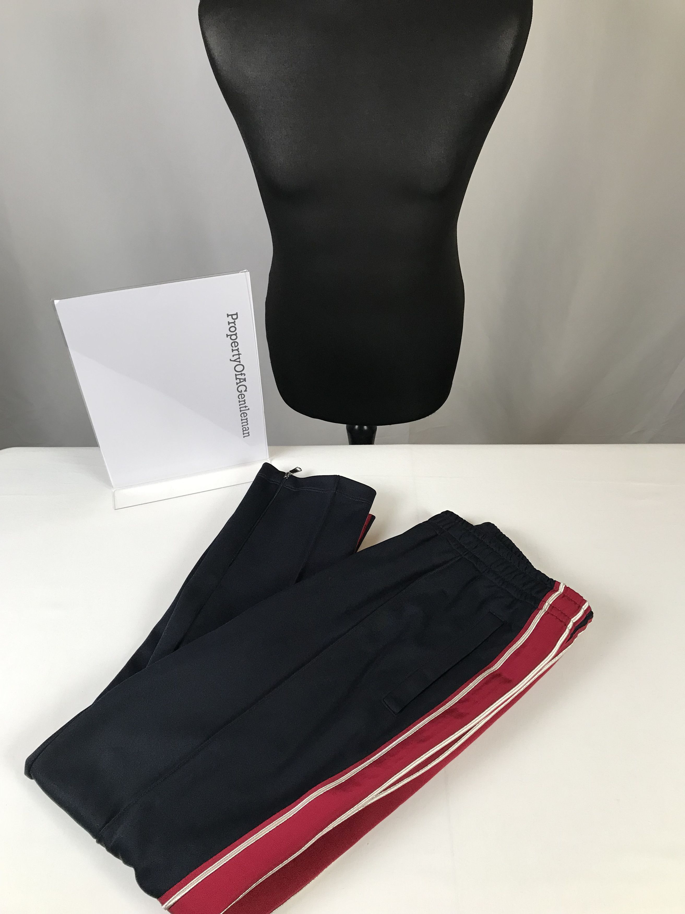 Gucci Men's Gucci Navy Trousers With Red Stripes Size US 32 / EU 48 - 4 Thumbnail