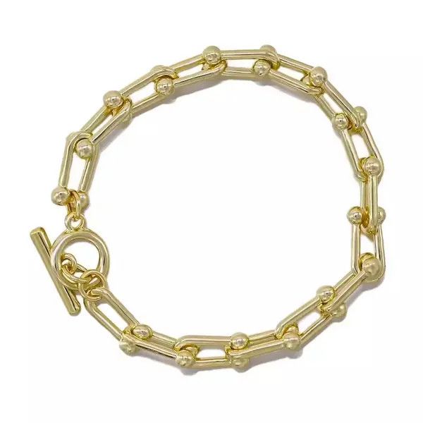 VIBE Gold Chain Link U-shape Vintage Jewelry Bracelet Size ONE SIZE - 2 Thumbnail