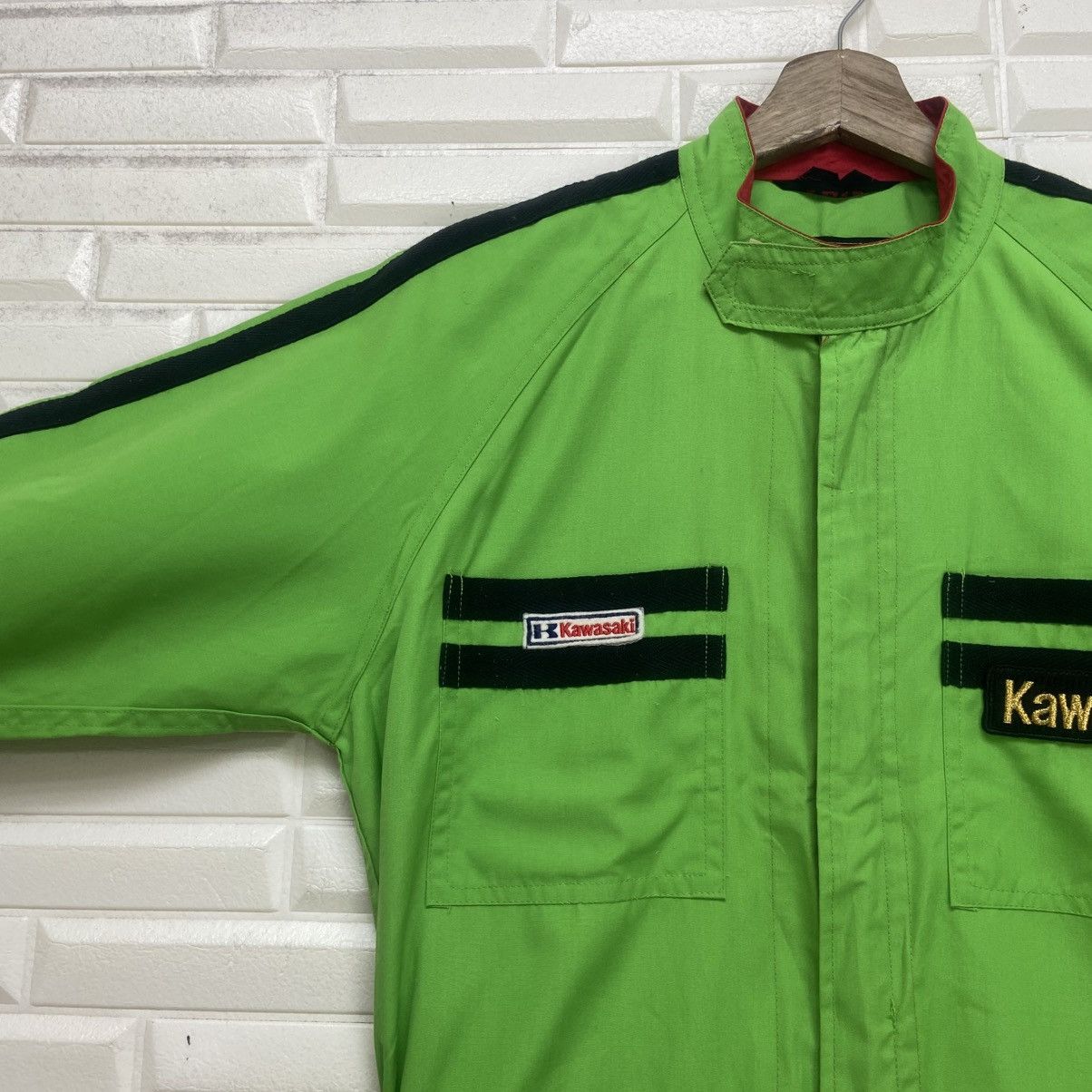 Japanese Brand Vintage Japanese Brand Kawasaki Racing Coveralls Overalls Size US 30 / EU 46 - 6 Thumbnail