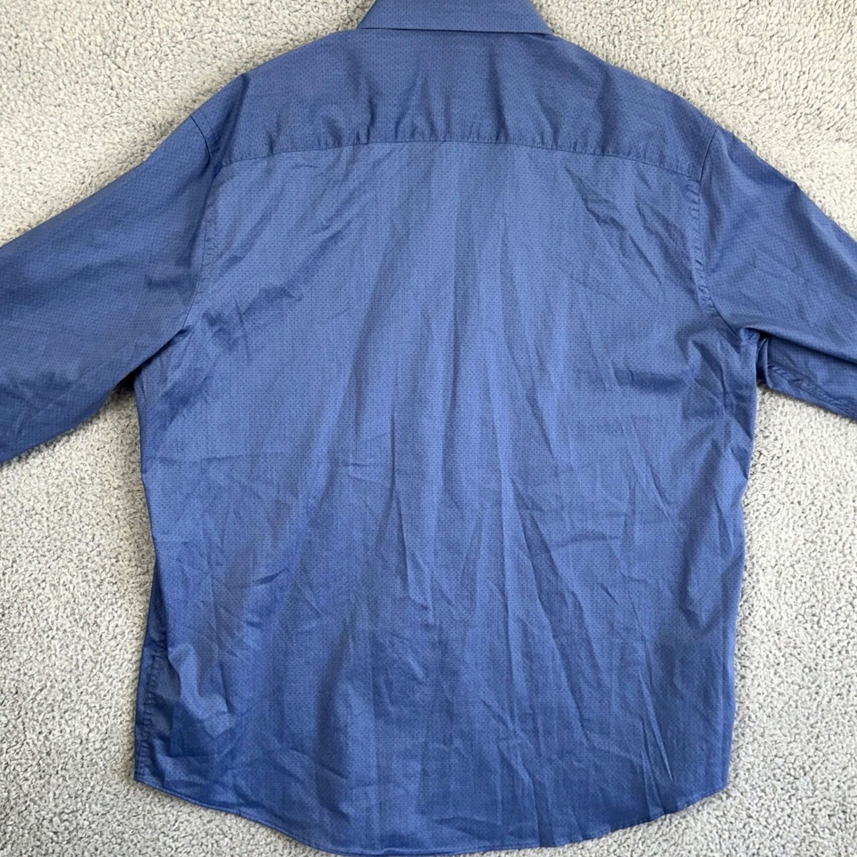 Calvin Klein Calvin Klein Dress Shirt Men XL 17-17.5 34-35 Blue Regular Wrinkle Free Stretch Long Sleeve Button Up Formal Shirt Mens Navy Blue Size 46R - 3 Thumbnail