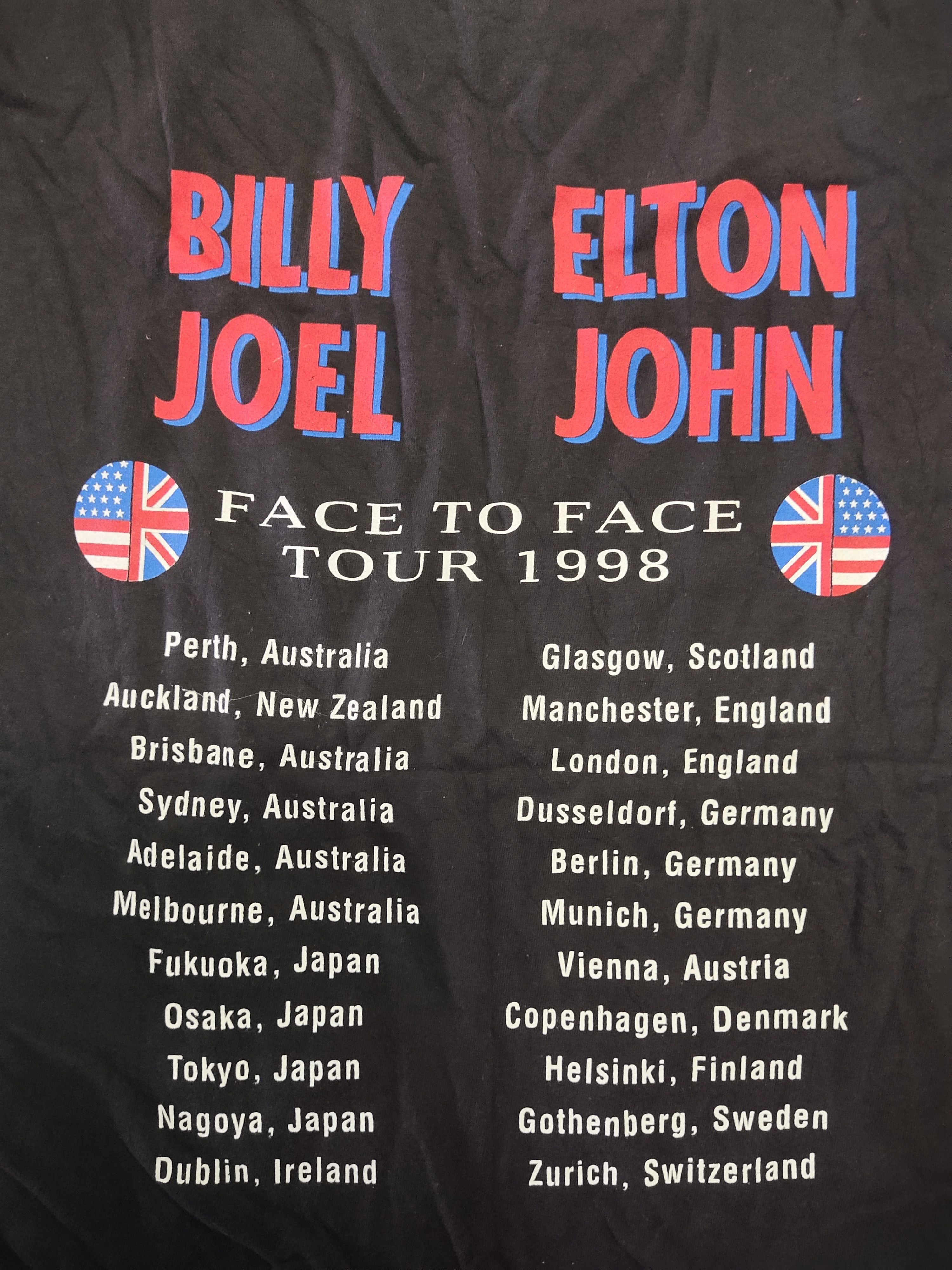 Band Tees × Vintage RARE 🔥 90's Billy Joel x Elton John Tour T-shirt Size US L / EU 52-54 / 3 - 6 Thumbnail