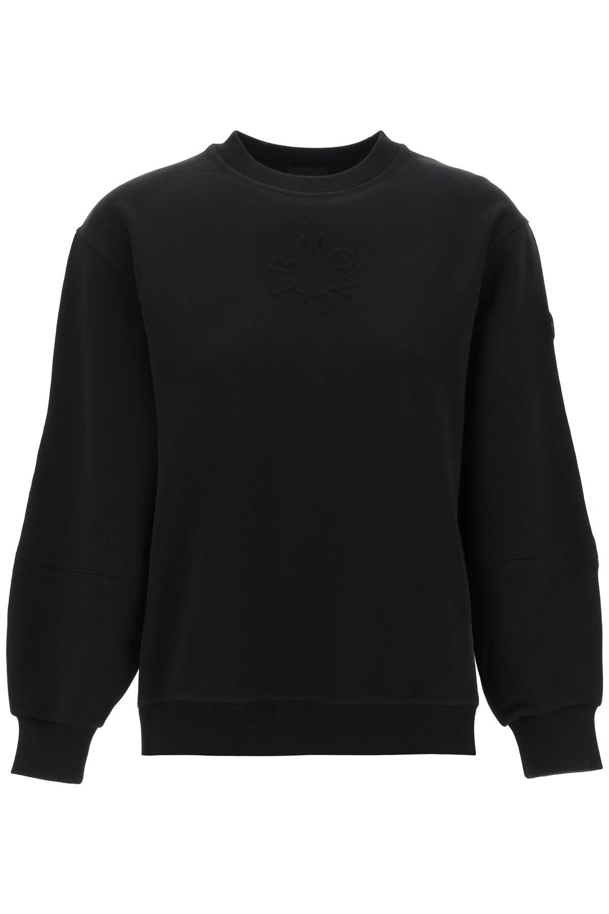 image of Moncler Crewneck Sweatshirt With Emb in Black, Women's (Size Large)