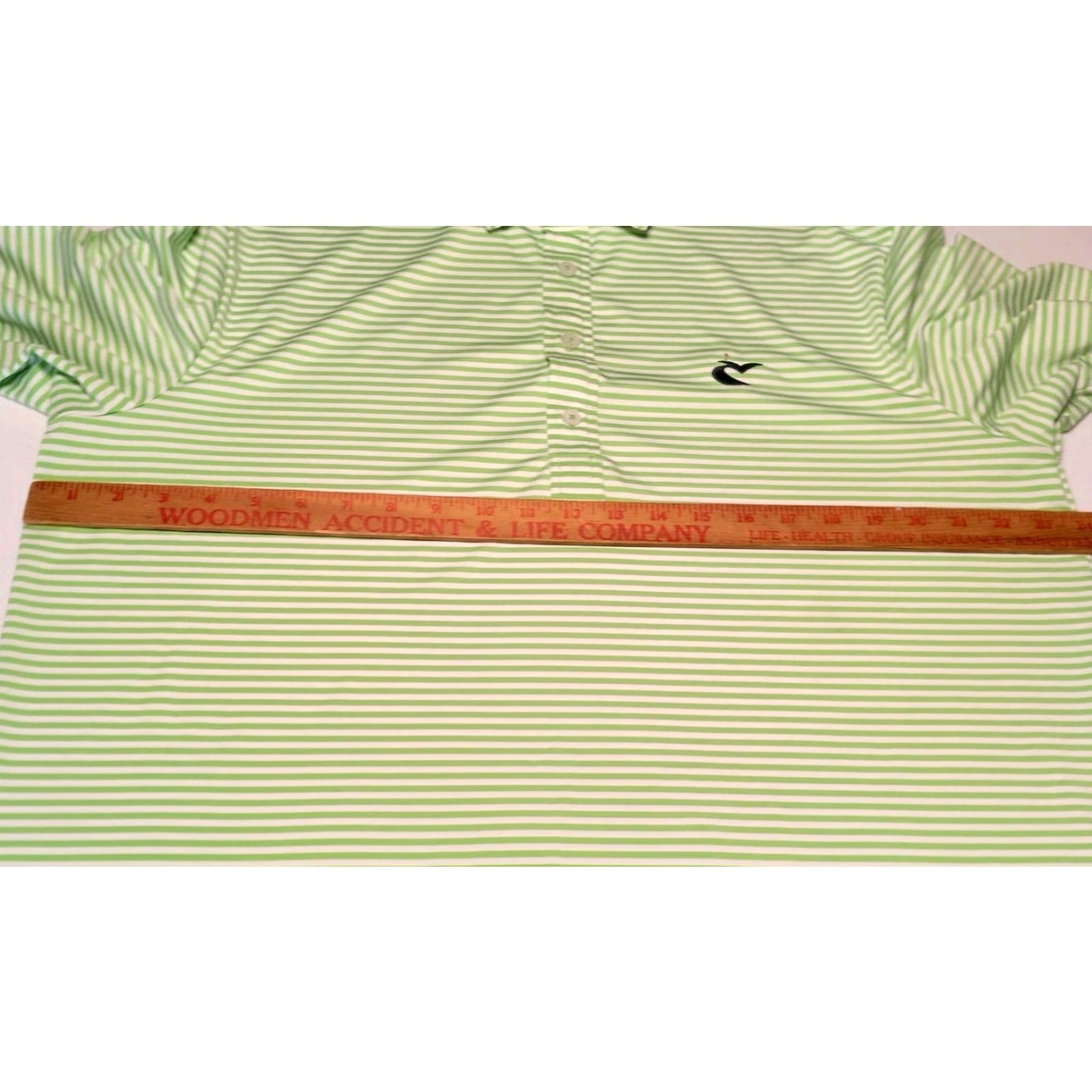RLX Ralph Lauren RLX Ralph Lauren Polo Shirt Men Large Green White Stripe Caves Valley Golf Club Embroidered Size US L / EU 52-54 / 3 - 4 Thumbnail