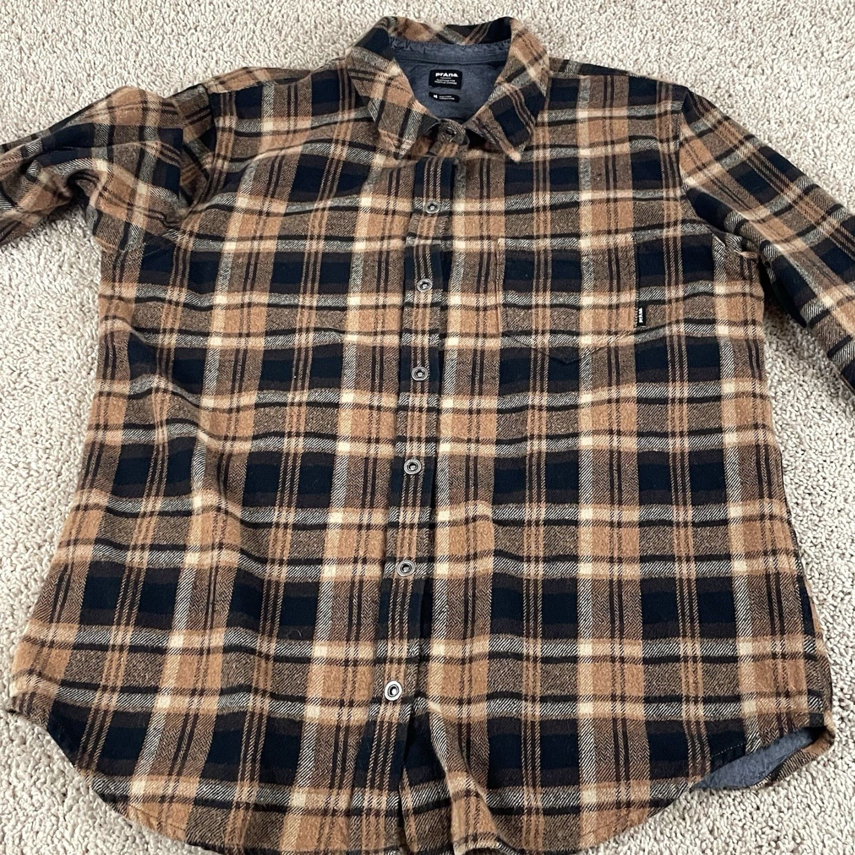 Prana Prana Flannel Shirt Womens M Plaid Golden Canyon Snap Chore Outdoor T278 Size M / US 6-8 / IT 42-44 - 3 Thumbnail