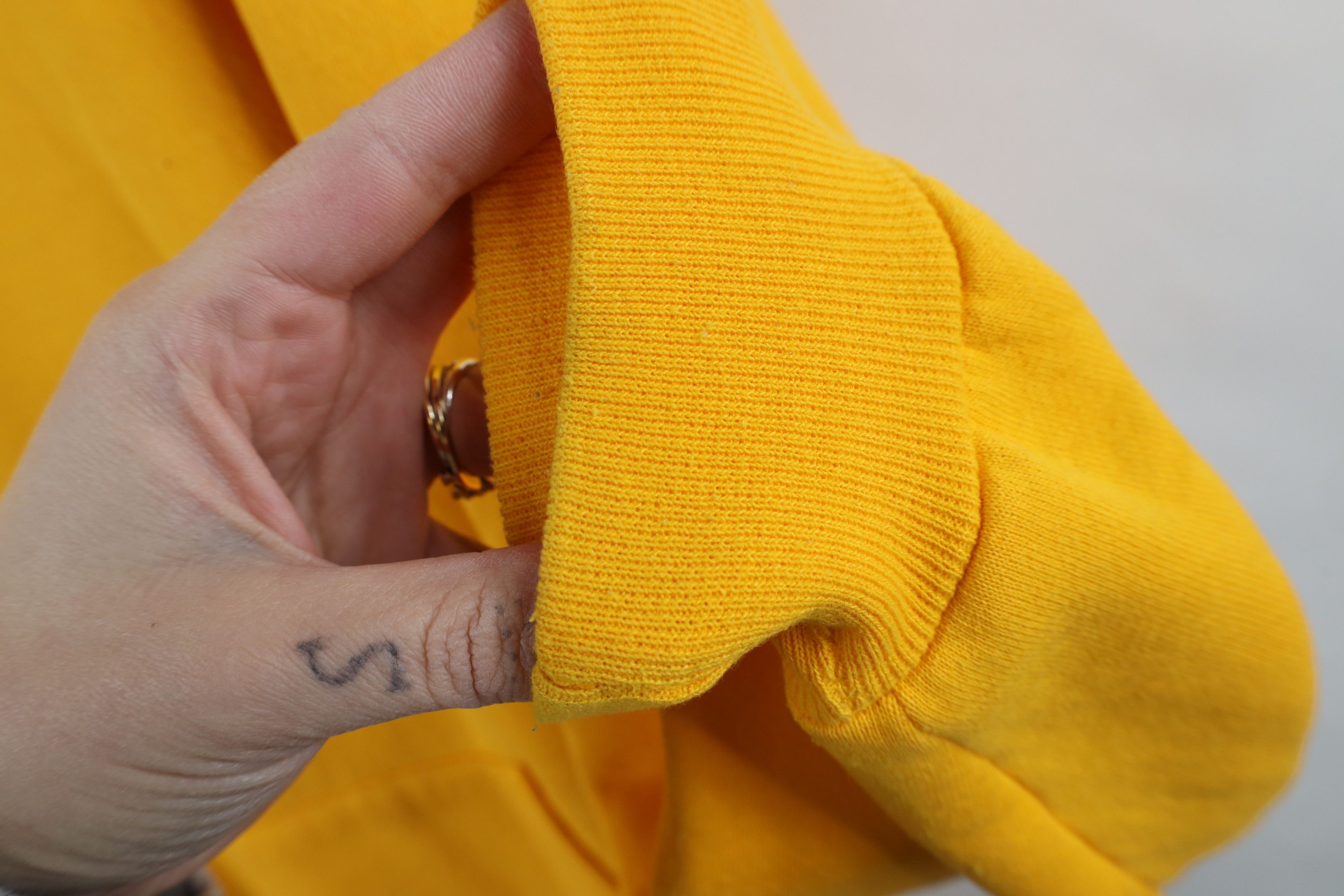 Russell Athletic × Vintage Vintage 90s Russell Athletic Blank Hoodie Sweatshirt Yellow Size US XXL / EU 58 / 5 - 8 Thumbnail
