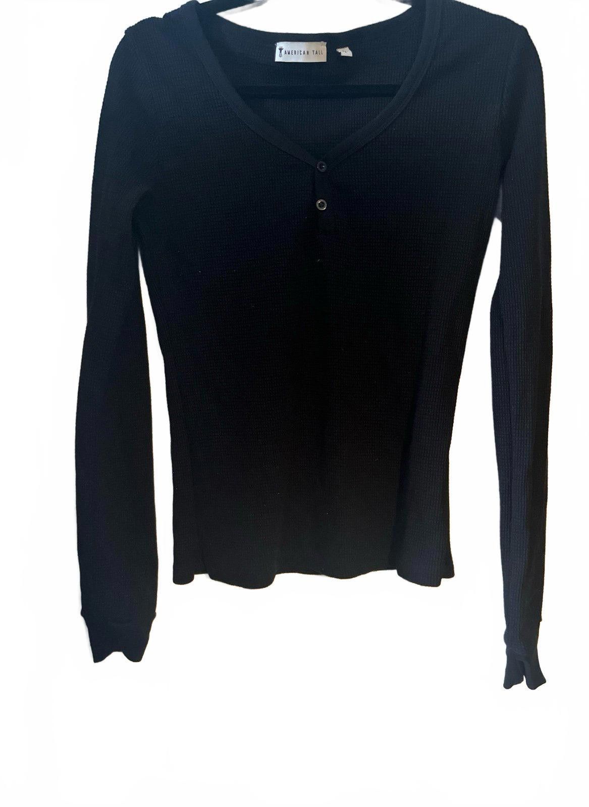 Designer American Tall Long Sleeve Henley Shirt - Size LT Size L / US 10 / IT 46 - 1 Thumbnail