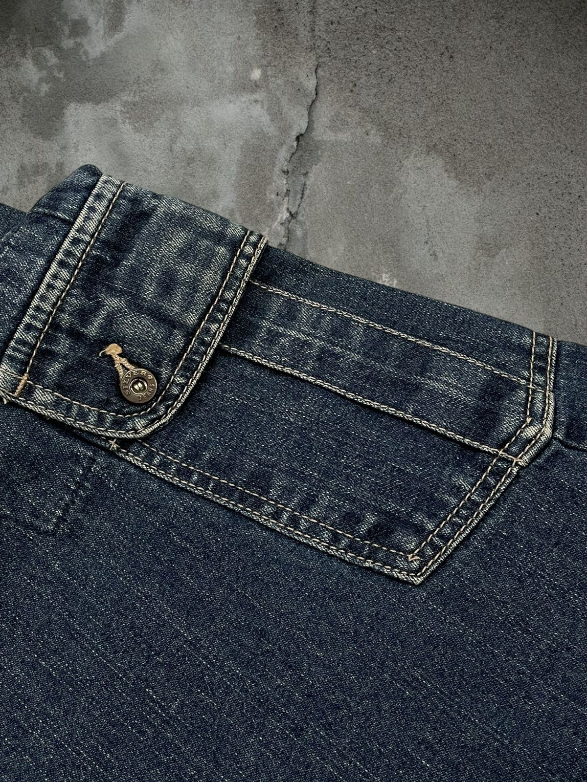 Japanese Brand Vintage 1990s Japan Designer Silver Big Bootcut Denim Size US 26 / EU 42 - 8 Thumbnail