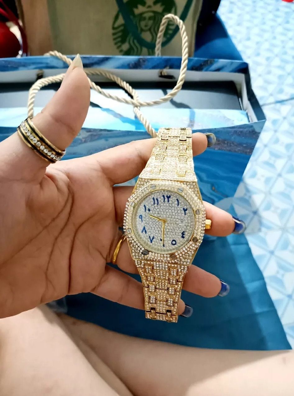 Other Luxury Full Diamond Watches For Men Hip Hop Arab Number Size ONE SIZE - 4 Thumbnail