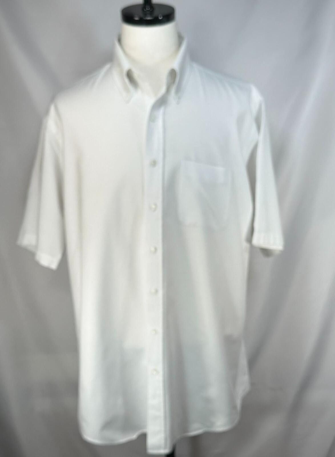 L.L. Bean LL Bean Blended Oxford Short Sleeve Button Up White Mens XL Size US XL / EU 56 / 4 - 1 Thumbnail
