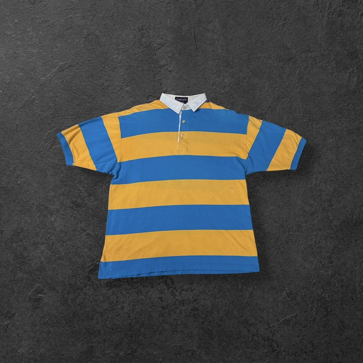 Gant Gant Polo with Blue and Yellow Stripes Size US M / EU 48-50 / 2 - 1 Thumbnail