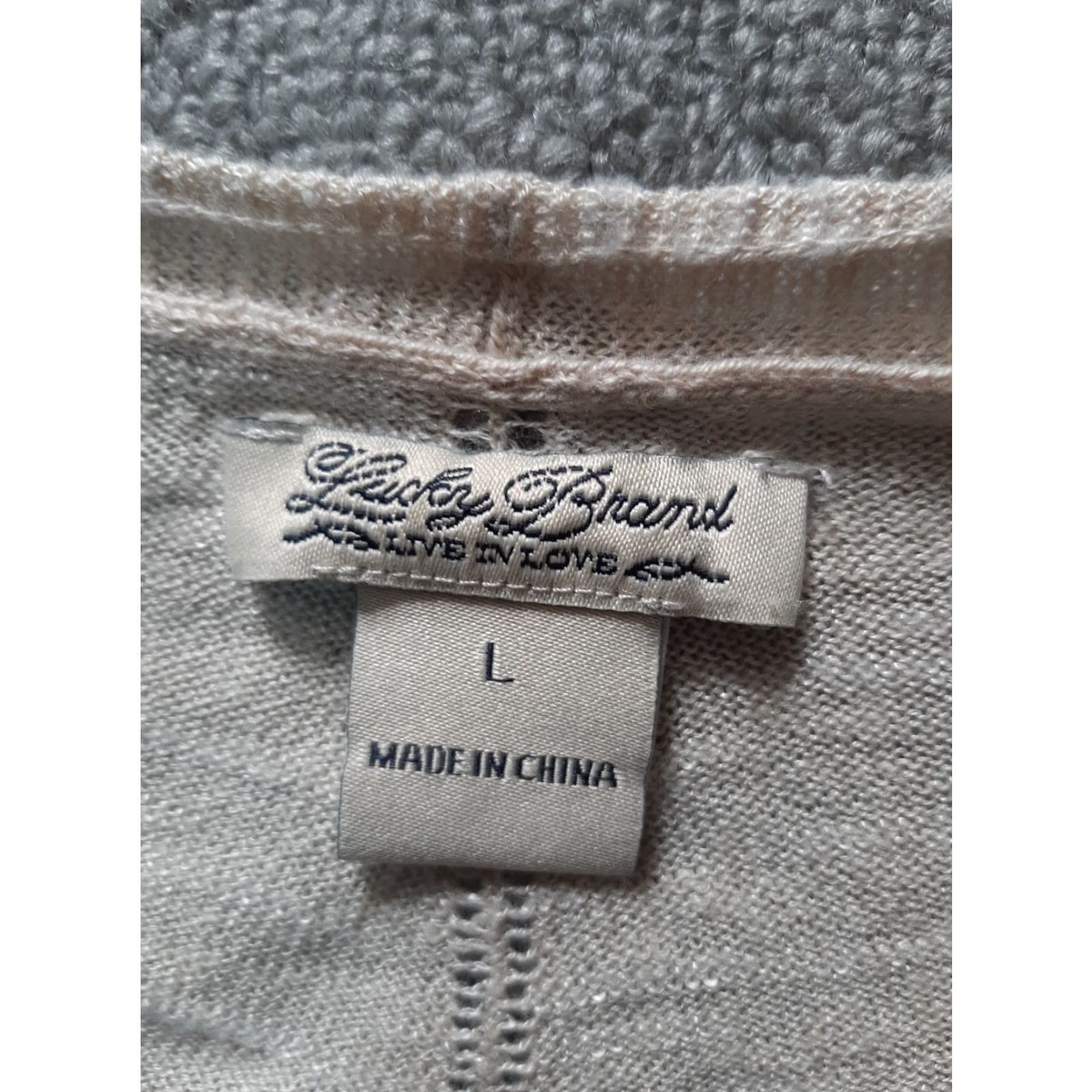 Lucky Brand Lucky Brand Sweater Cardigan Women L Beige Long Sleeve Open Front Bohemian All Seasons Fall Spring Summer Winter Cardigan Women L Beige Size L / US 10 / IT 46 - 2 Thumbnail