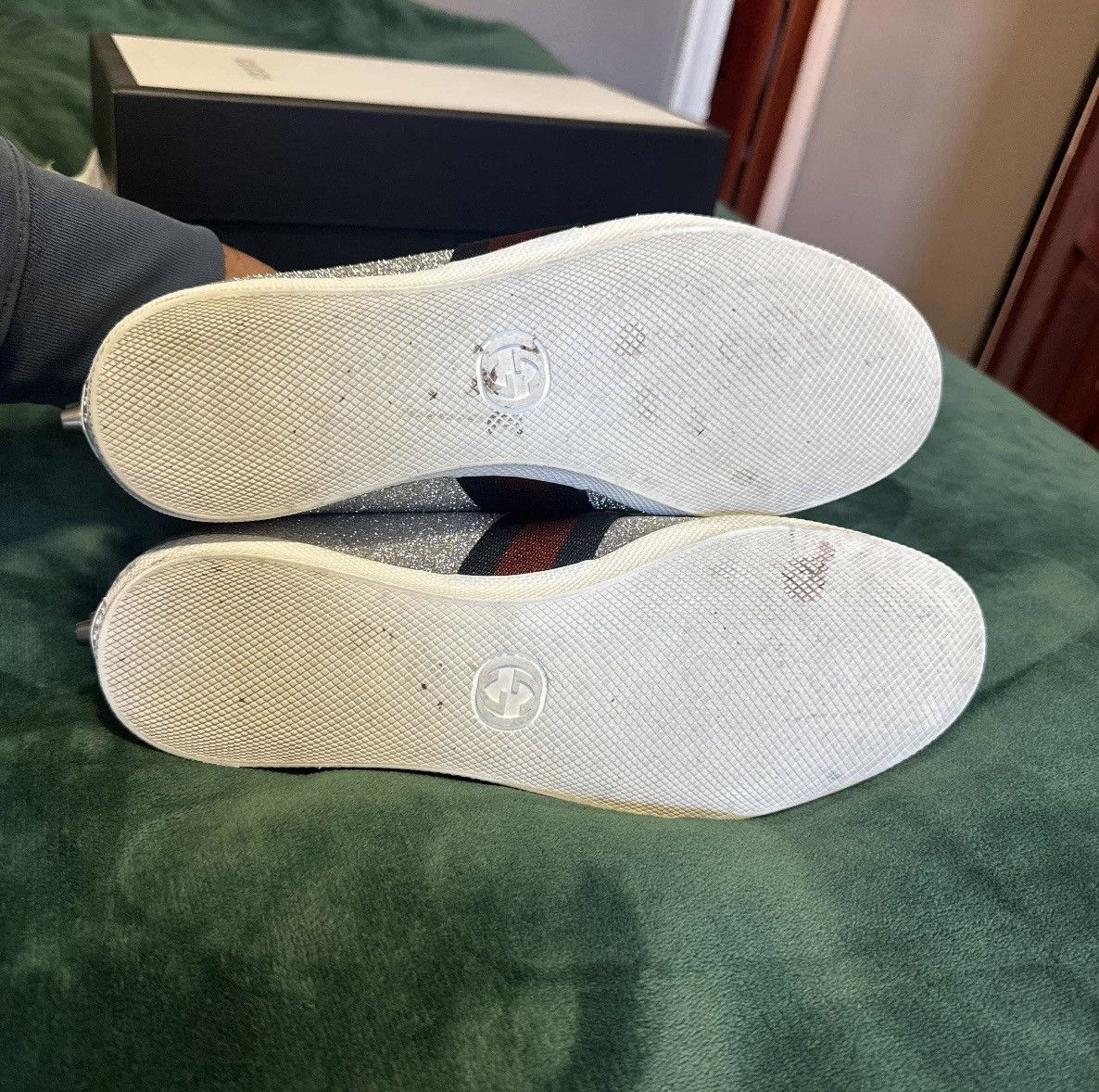 Gucci Gucci Web Sneaker “Glitter” Studs’ sz 9 1/2 Size US 9.5 / EU 42-43 - 6 Thumbnail