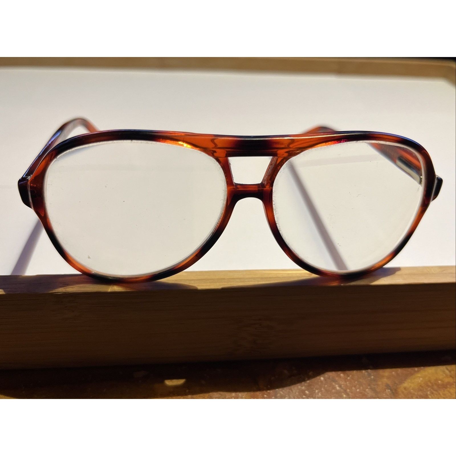 Other Mainstreet Pilot VTG Eyeglass Frames 54-18-145 Amber Aviator Size ONE SIZE - 1 Thumbnail