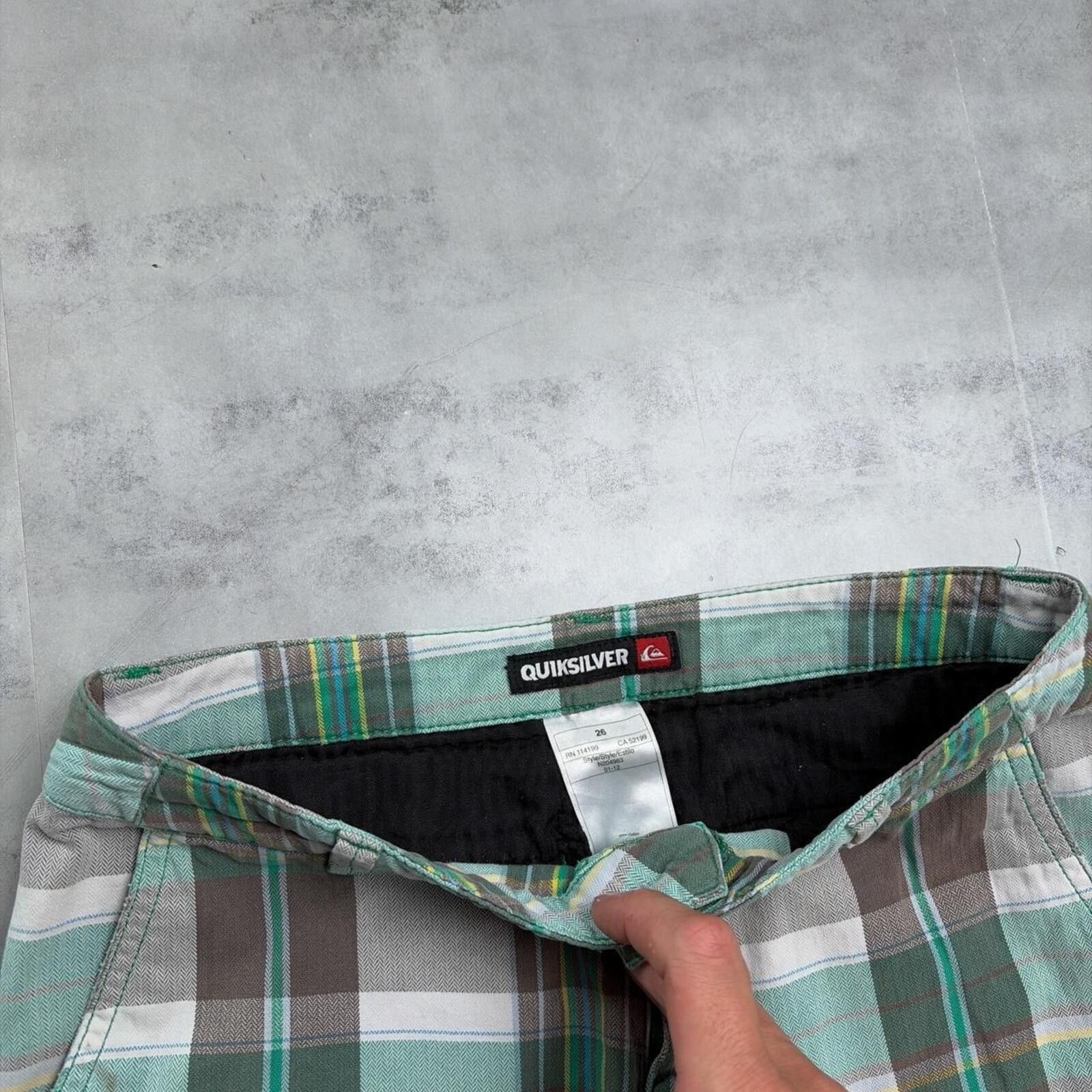 Quiksilver Y2K Green Quiksilver Surf Grunge Plaid Shorts Size 42" / US 20 - 5 Thumbnail
