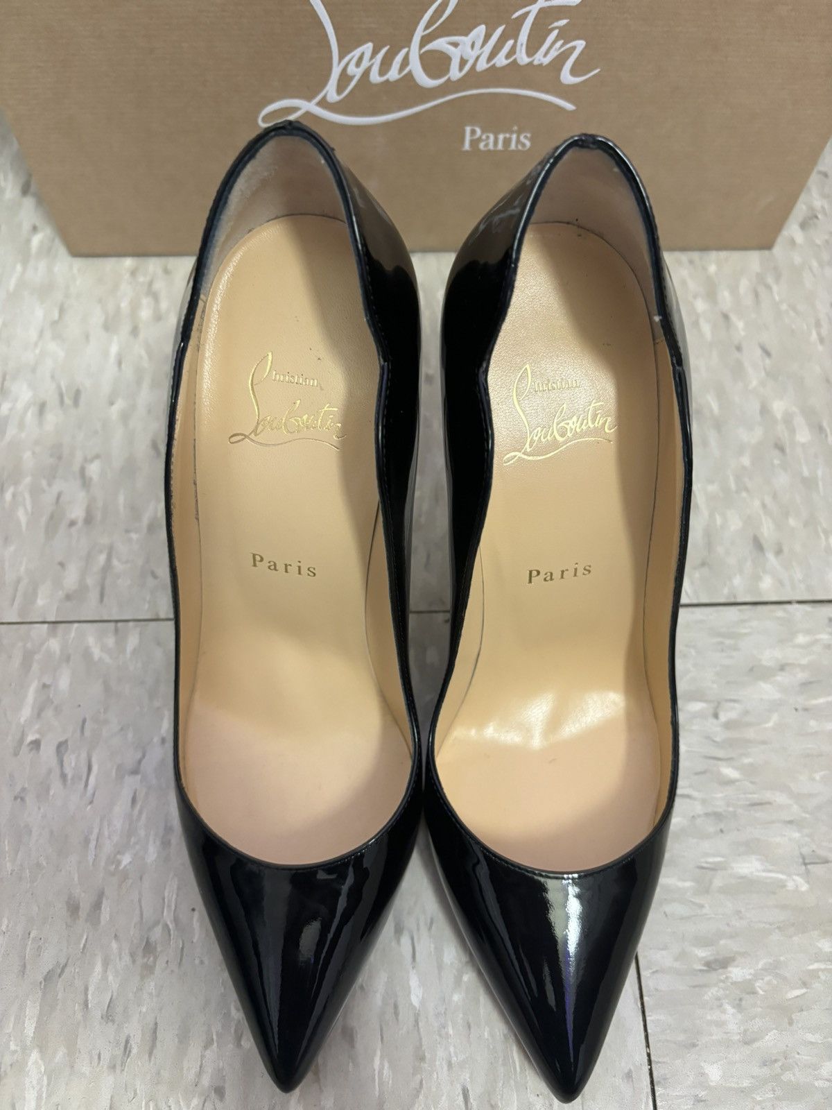 Christian Louboutin Hot Chick Patent Black Leather Red Bottoms Size US 8 / IT 38 - 5 Thumbnail