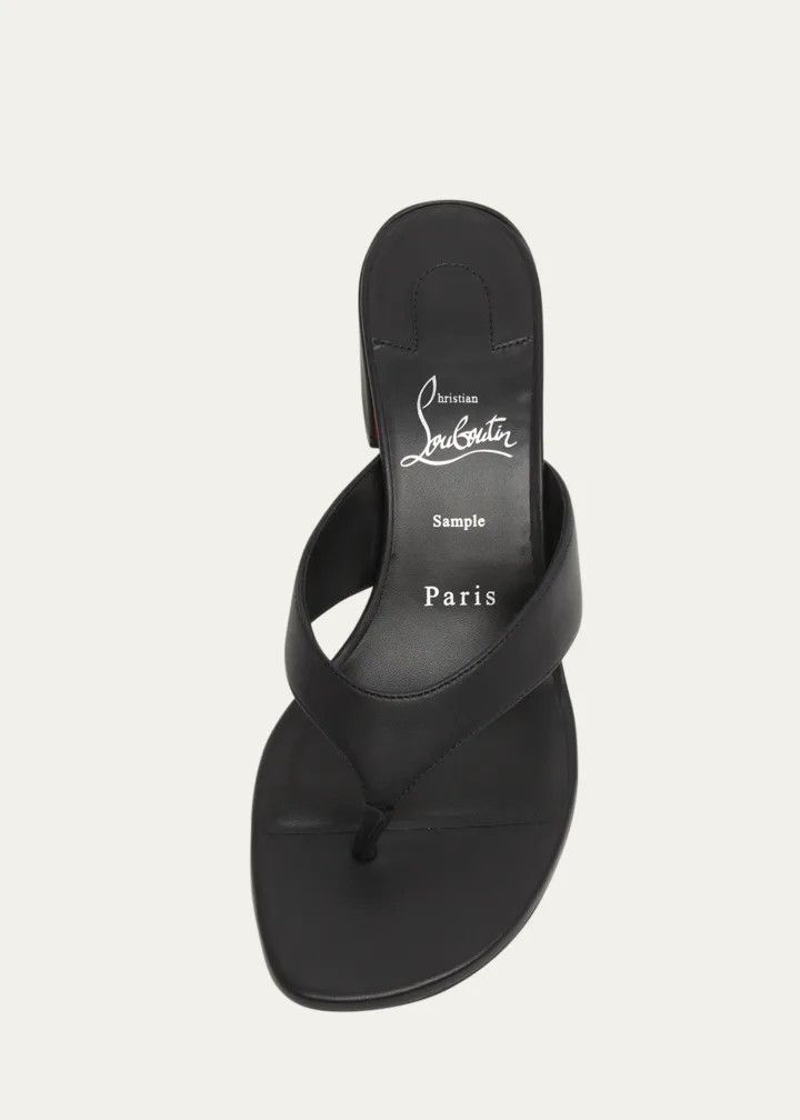 Christian Louboutin os11x0526 55mm Janetonga Leather Block-Heel Sandals in Black Size US 8 / IT 38 - 4 Thumbnail