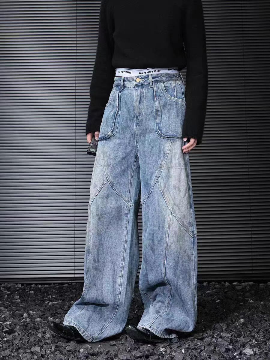 Japanese Brand × Jean Deconstructed washed distressed baggy jeans Size US 30 / EU 46 - 2 Thumbnail