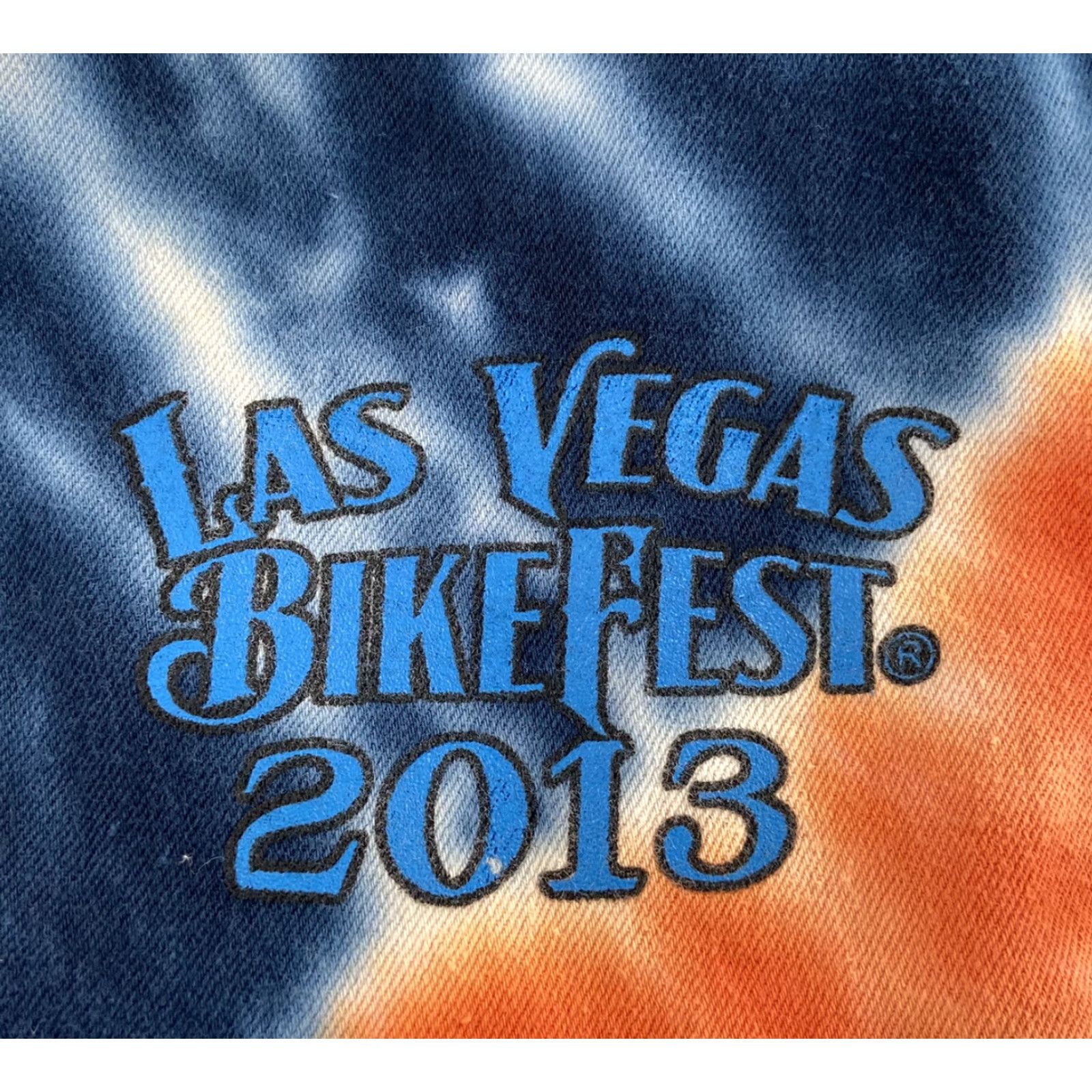 Vintage Biker Wear Shirt Damaged Tie Dye Sleeveless Las Vegas Bikefest 2013 Men 2XL Blue Orange Shirt Mens XXL Size US XXL / EU 58 / 5 - 4 Thumbnail