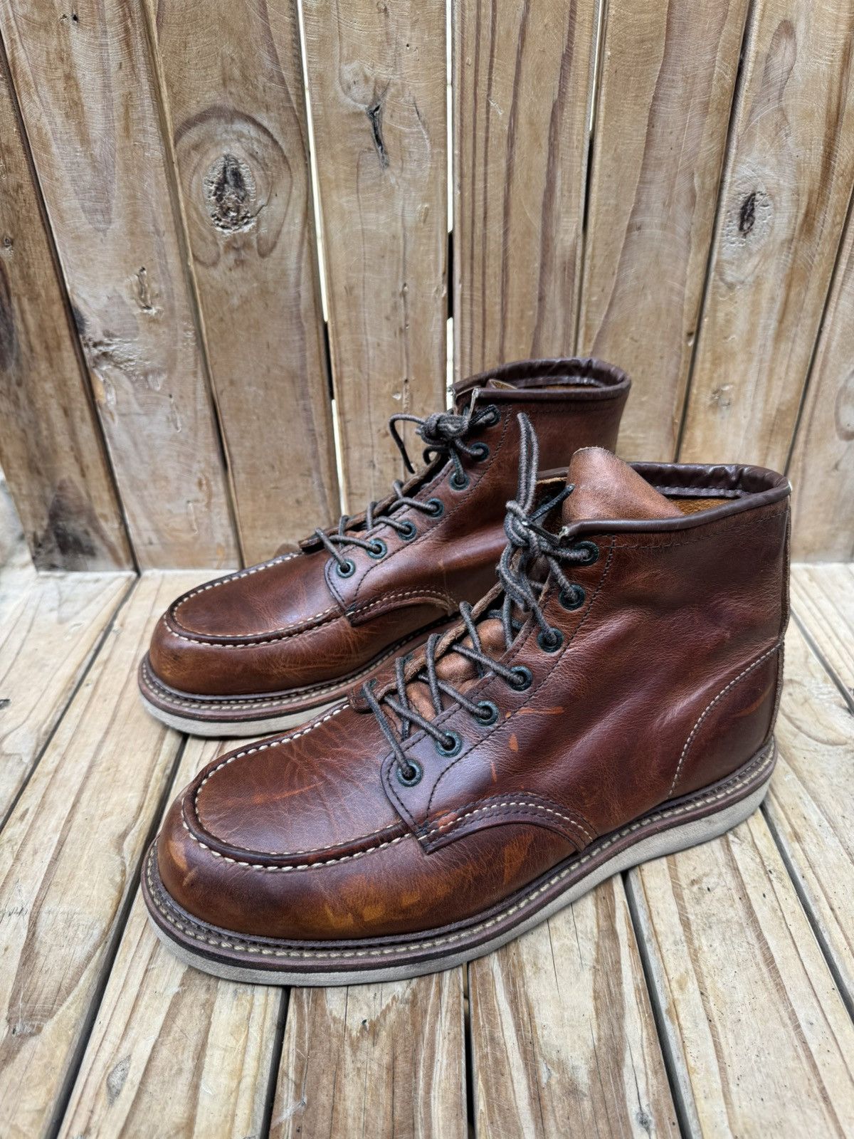 Red Wing Red wing 1907 MOC TOE brown leather boots USA 9.5 D UK 8.5 Size US 9.5 / EU 42-43 - 12 Thumbnail