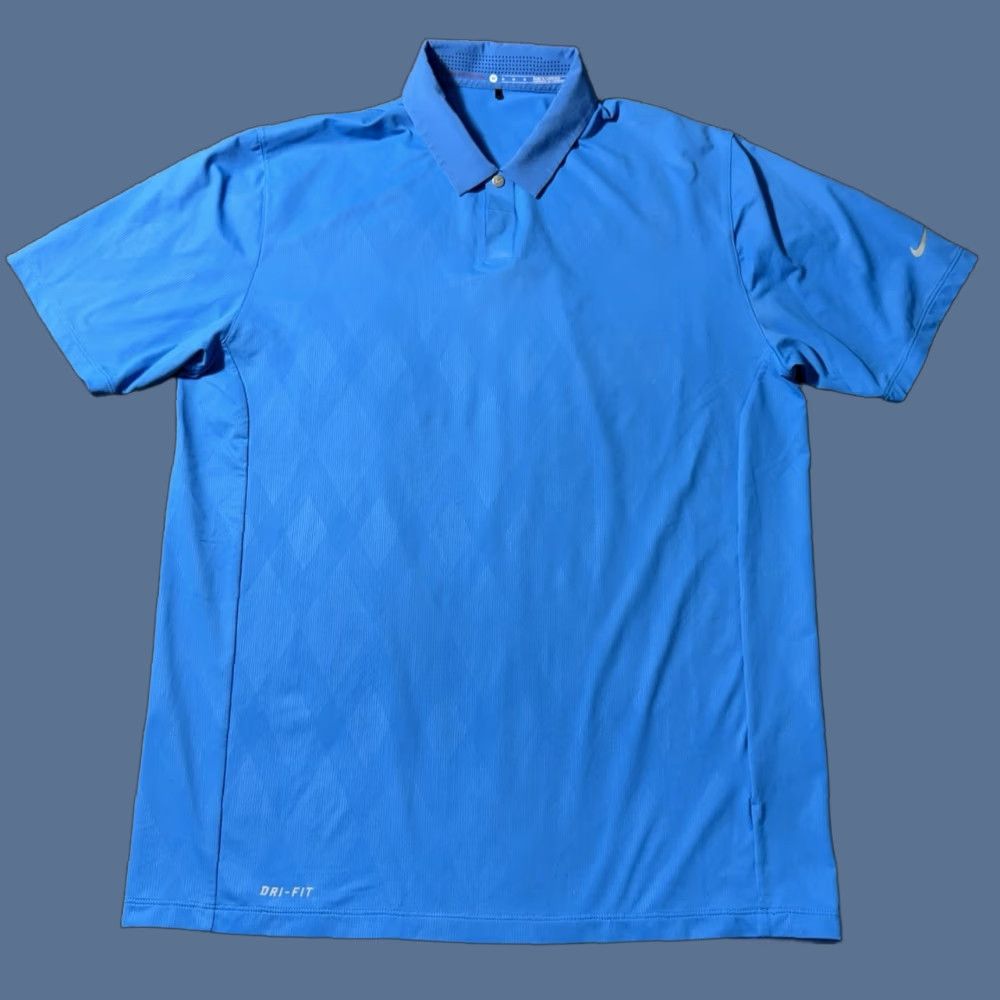 Nike VINTAGE Nike Tiger Woods Collection Golf Polo Shirt Mens M Blue Dri-Fit Snap Button Polo Golf Shirts Men Medium Blue Nike Dri-Fit Tigers Woods Size US M / EU 48-50 / 2 - 1 Thumbnail