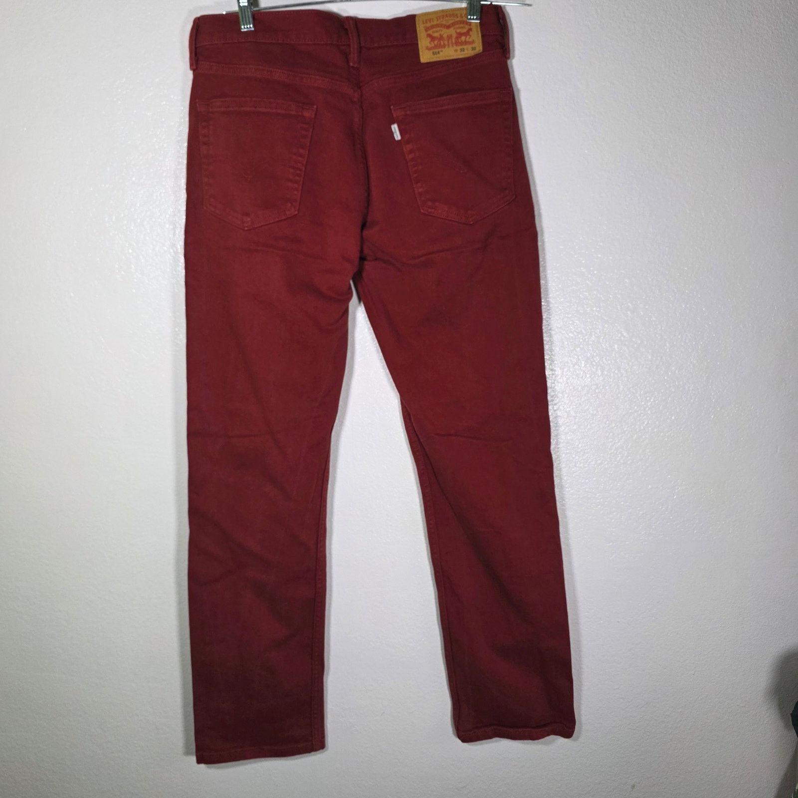 Levi's Levi’s 514 Straight Fit Burgundy Jeans W32 L32 Classic Denim Size US 32 / EU 48 - 4 Thumbnail