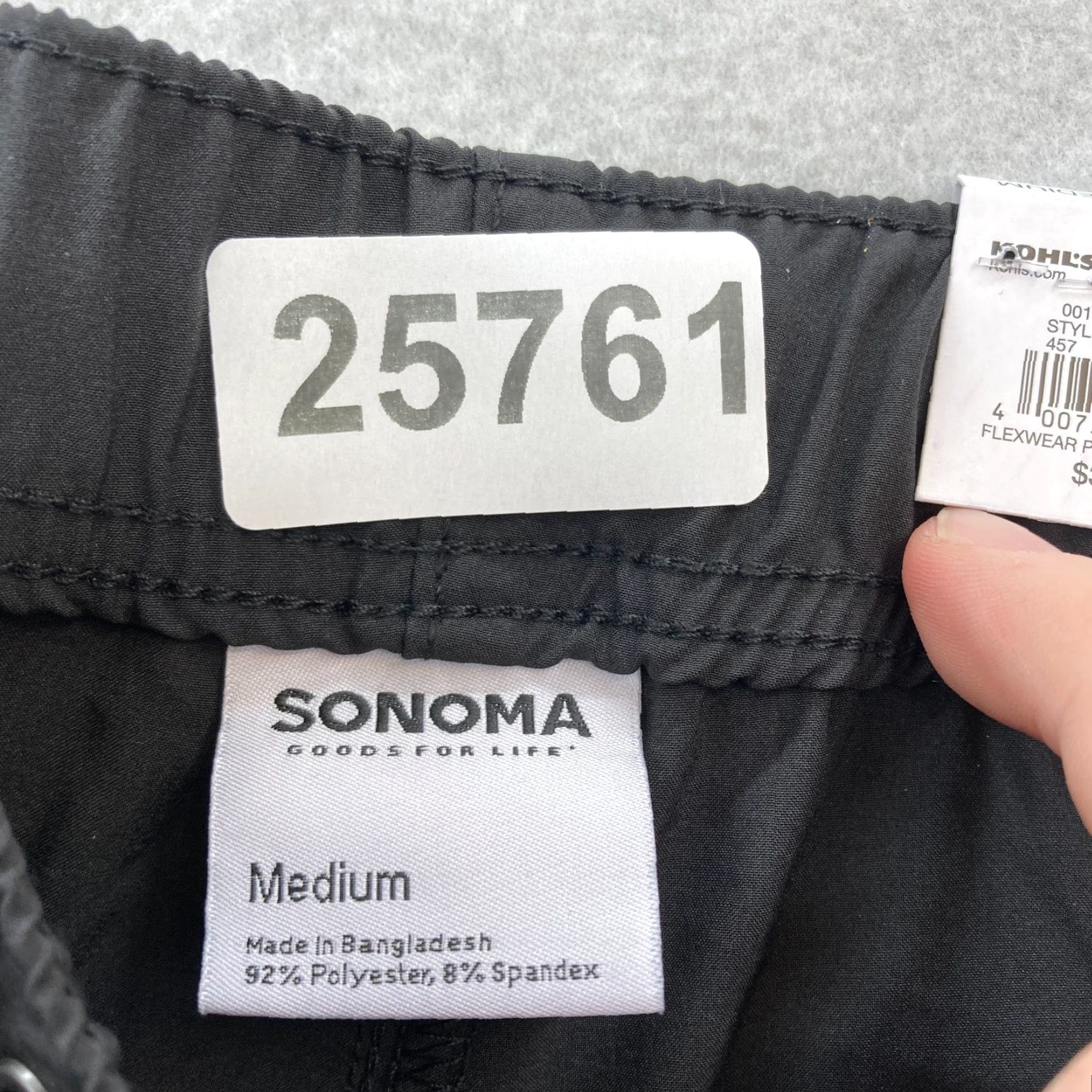 Vintage Sonoma Flexwear Tech Shorts Mens Medium Black Stretch Drawstring Pull On NWT Size US 31 - 4 Thumbnail
