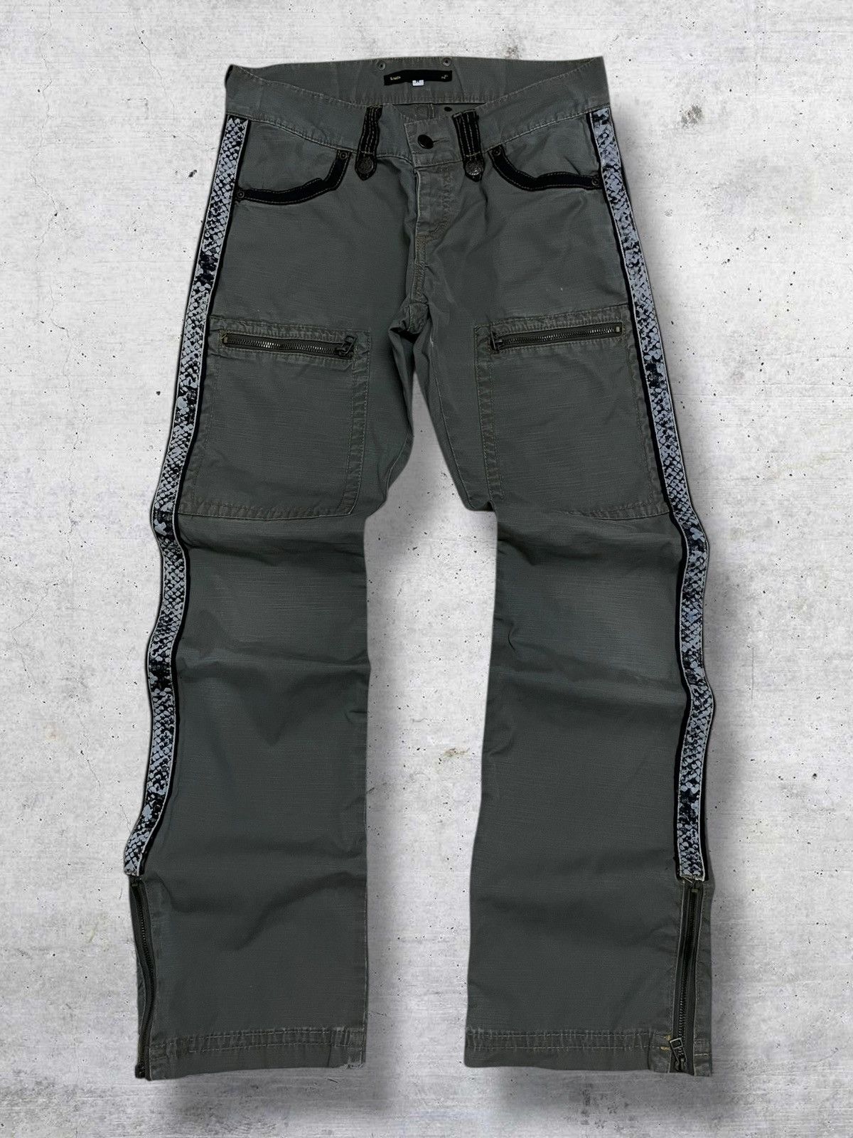 Japanese Brand ICON 1990S JAPAN DESIGNERI BUSHPANT SNAKE SIDETAPE LGB PANT Size US 30 / EU 46 - 1 Thumbnail