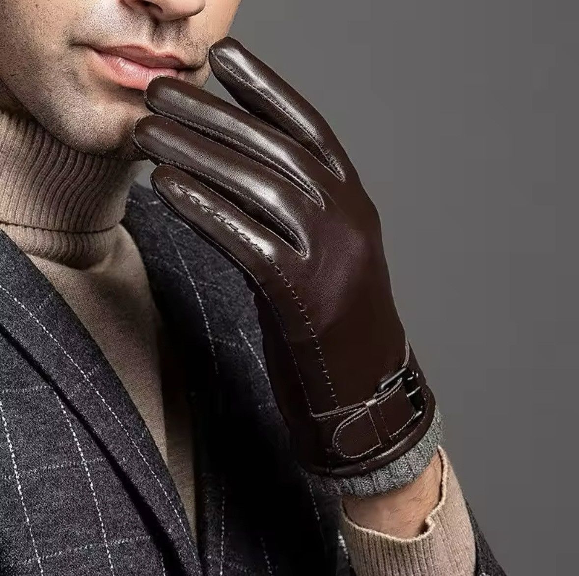 Designer Genuine leather gloves fashoin style Size ONE SIZE - 1 Thumbnail
