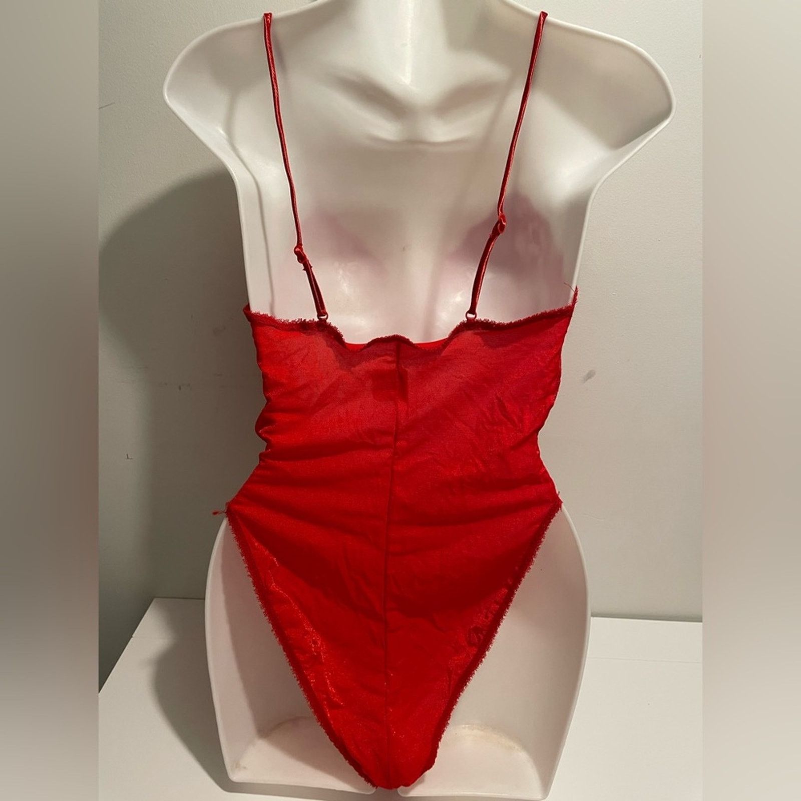 Vintage Shirley of Hollywood Vintage Women's Medium Red Lace Teddy Size ONE SIZE - 2 Thumbnail