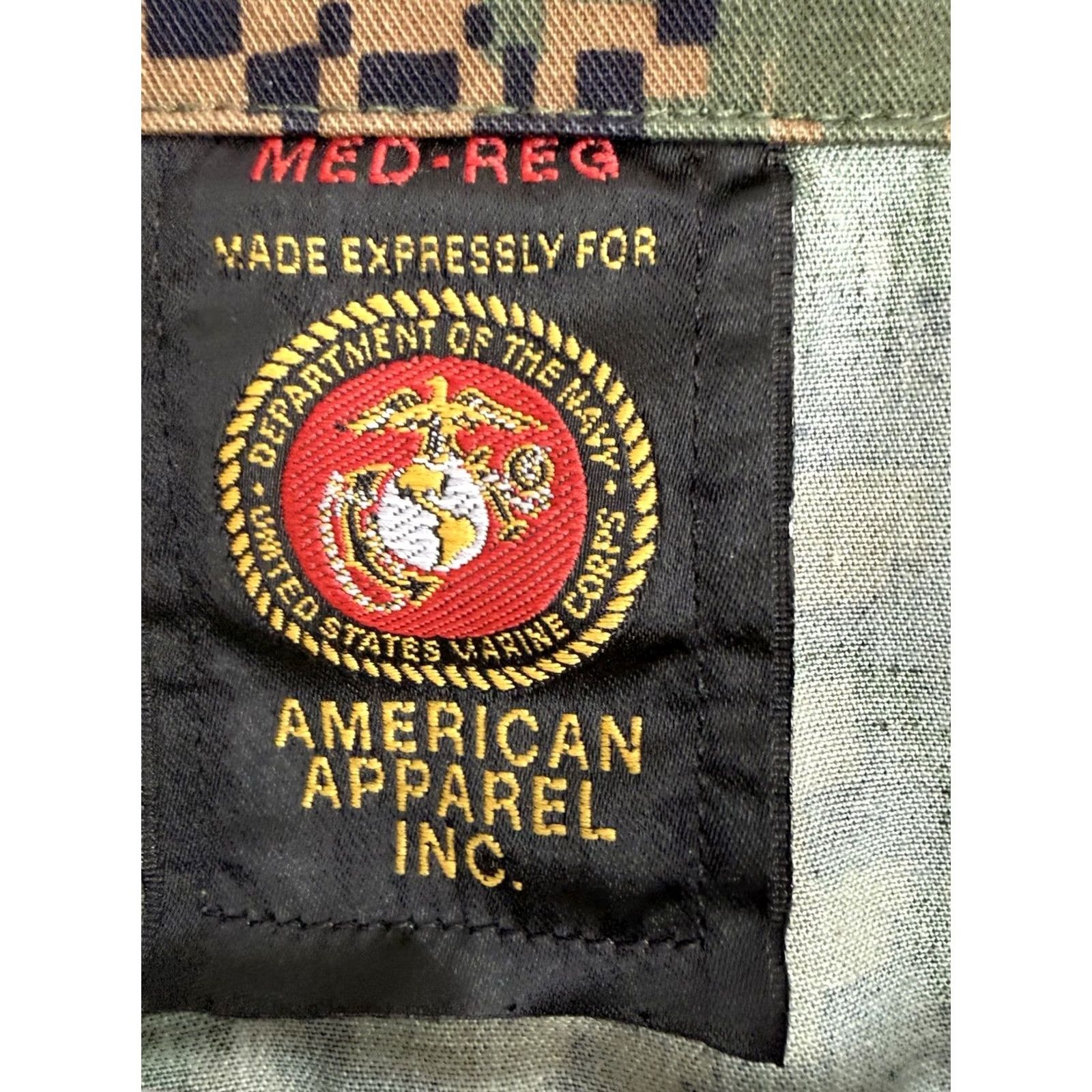 American Apparel American Apparel Men Marines Camo Tactical Shirt Medium Green Cotton Blend Size US M / EU 48-50 / 2 - 5 Thumbnail