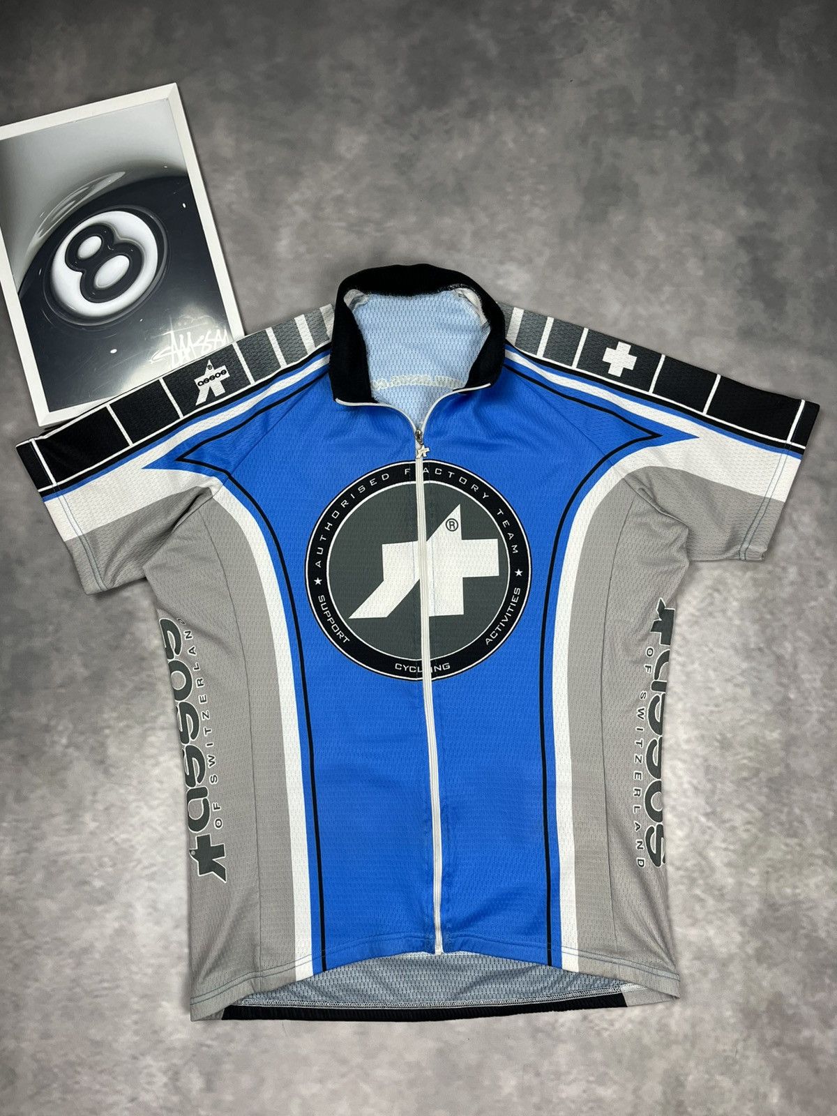 Vintage Vintage Assos Factory Team Cycling Jersey XL Blue Swiss Made Size US XL / EU 56 / 4 - 2 Thumbnail