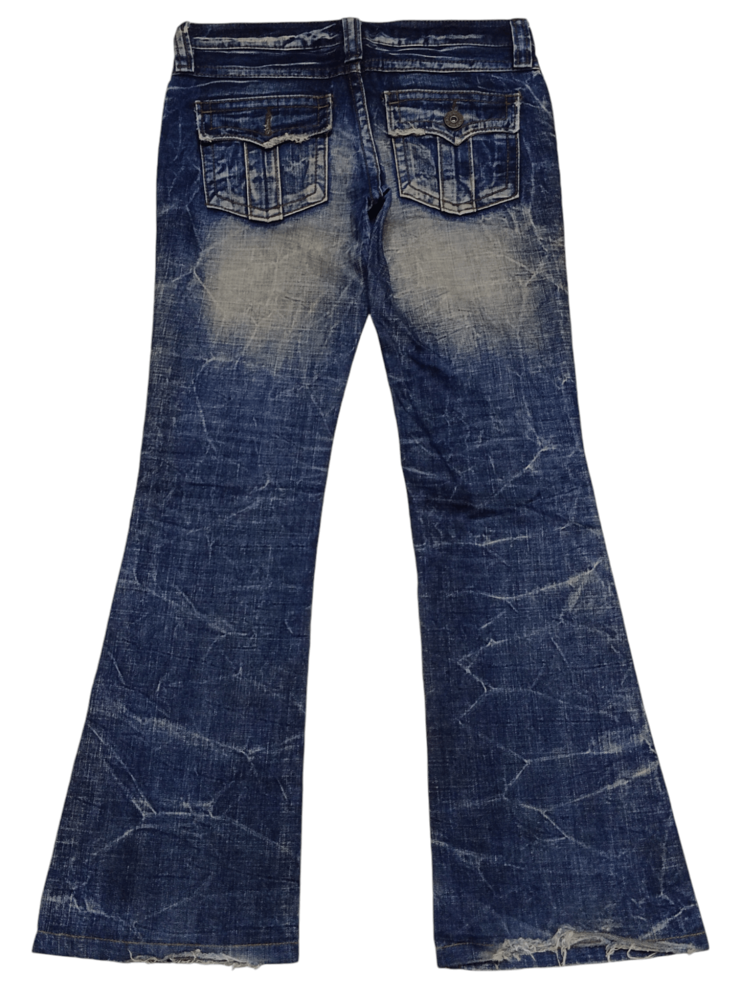 If Six Was Nine Japanese 2Yk Flare Distressed Jeans Size US 30 / EU 46 - 7 Thumbnail
