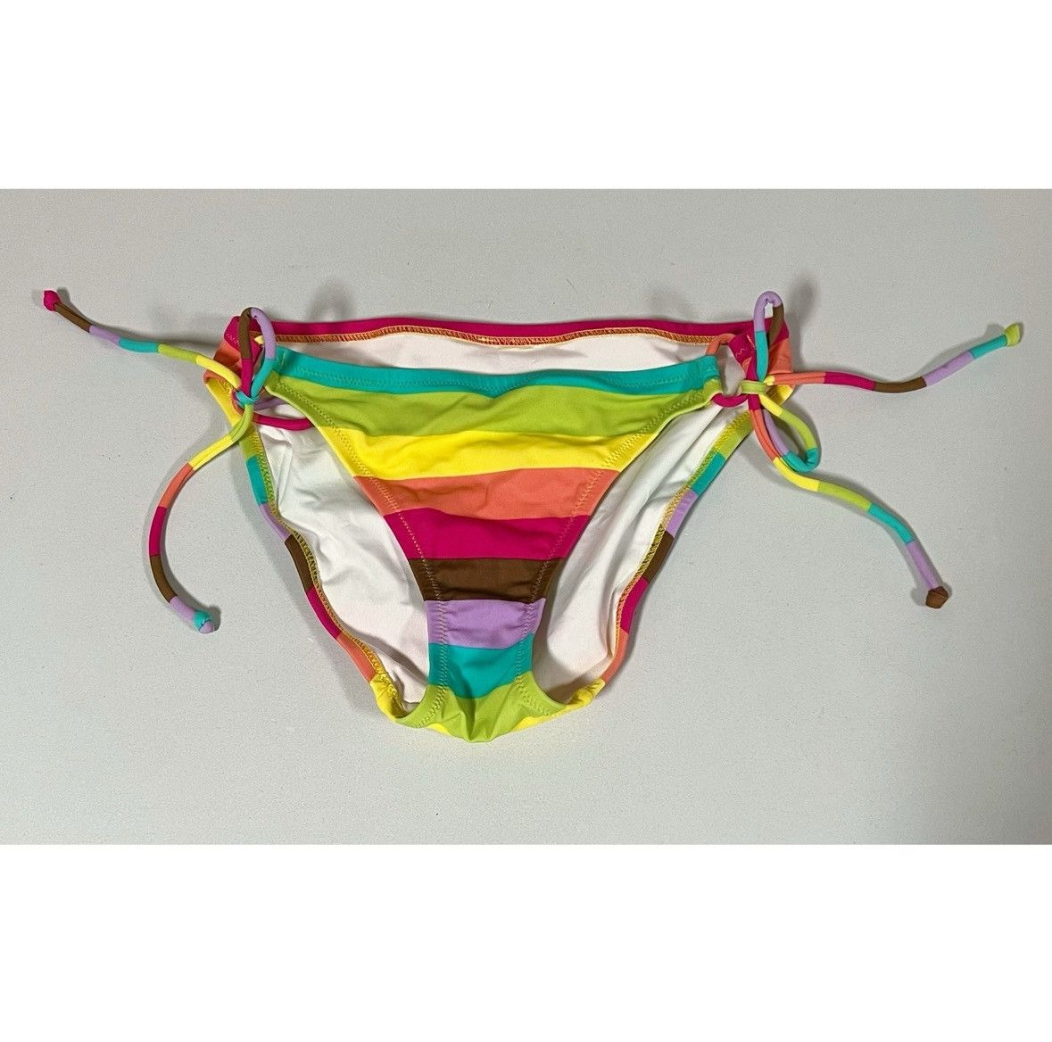 Victoria's Secret × Vintage Victoria’s Secret Rainbow Striped Bikini Bottoms Size S 🩷✨ Size ONE SIZE - 1 Thumbnail