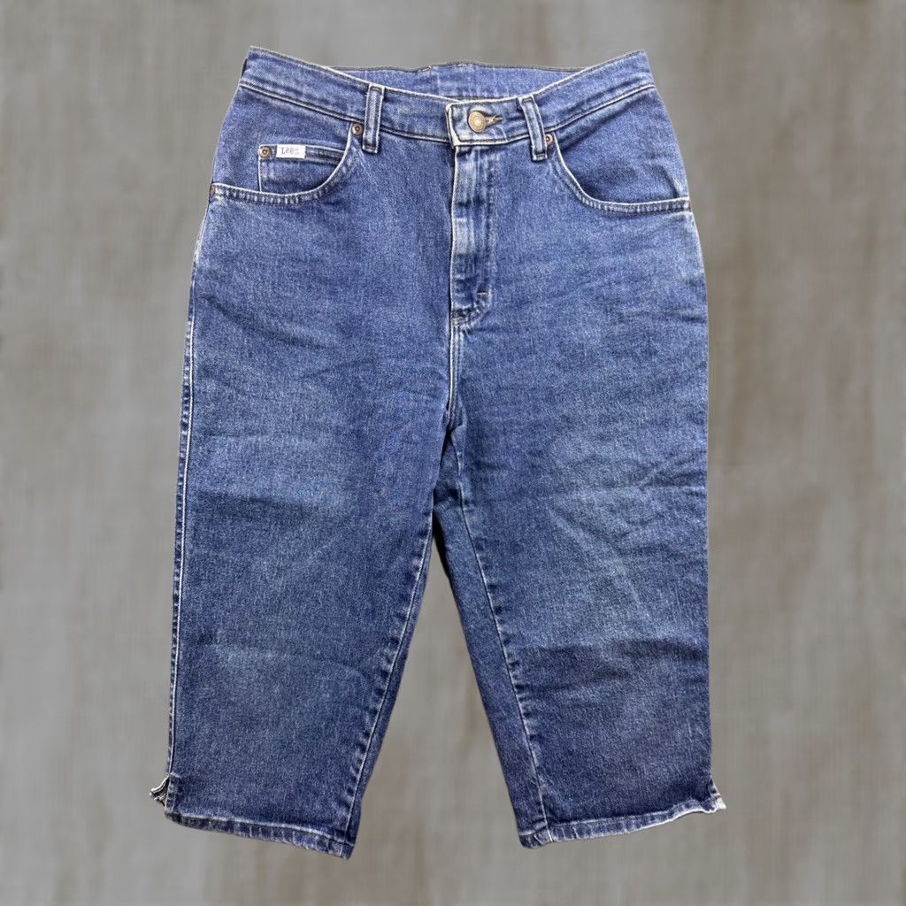 Lee VINTAGE Lee Capri Jeans Womens Blue High Rise Straight Leg Cropped Denim 29W 29 Inseam 16in 90s Women Jeans Size 29" - 1 Thumbnail