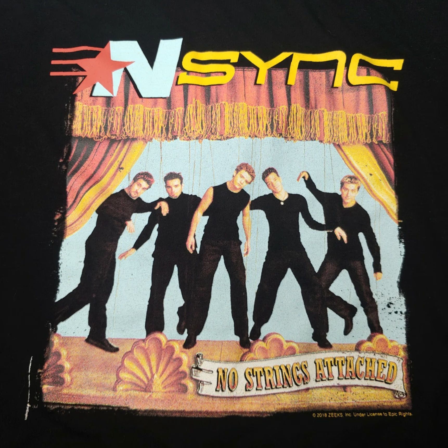 Vintage NSYNC No Strings Attached Sleepshirt T Shirt Nightgown Womens Small Black Short Crew Neck Pullover Graphic Print Music NSYNC Size S / US 4 / IT 40 - 2 Thumbnail