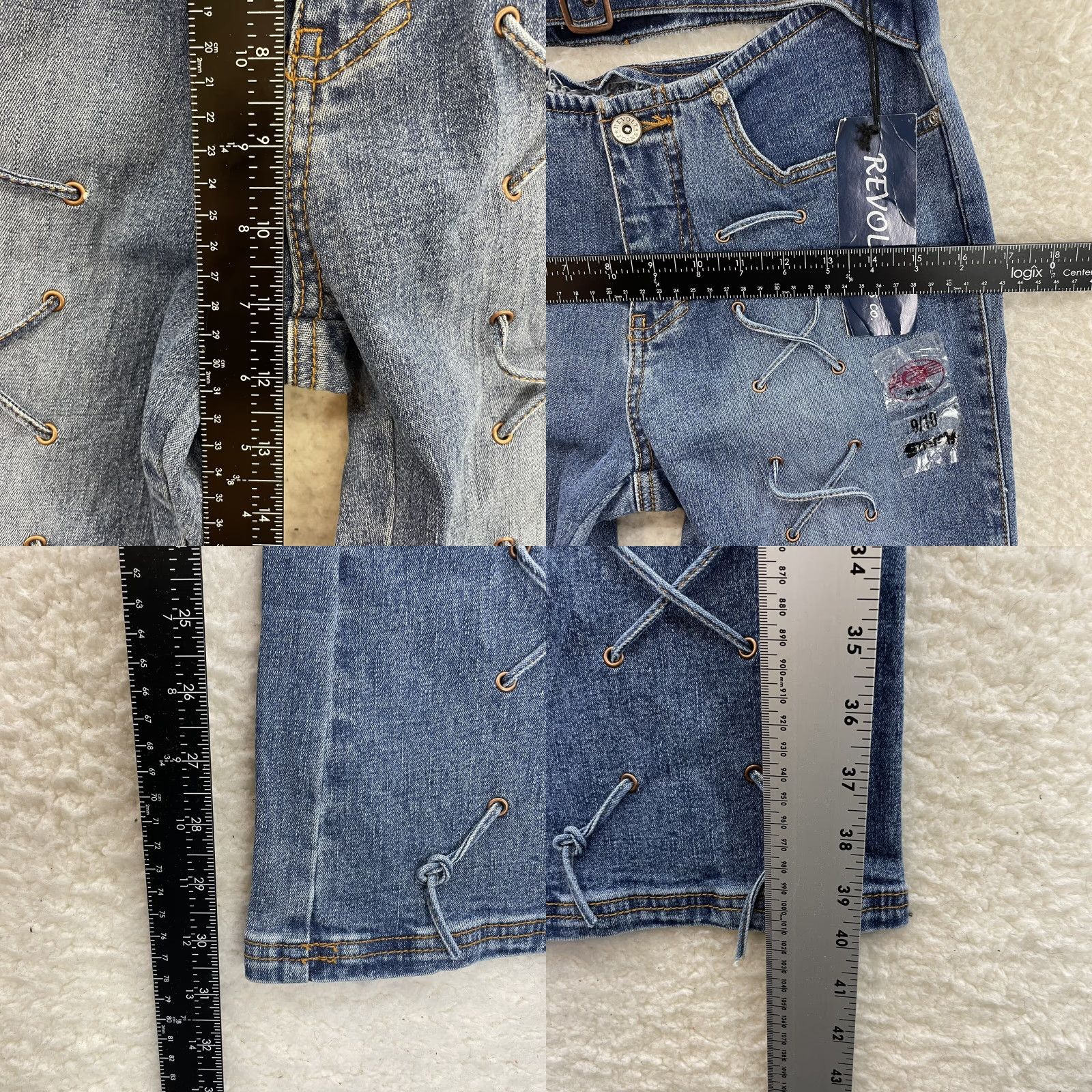 Vintage VINTAGE Revolt Flare Jeans 6 27 Lace Up Cut Out High Waist Blue Women Mens? Size 28" / US 6 / IT 42 - 8 Thumbnail