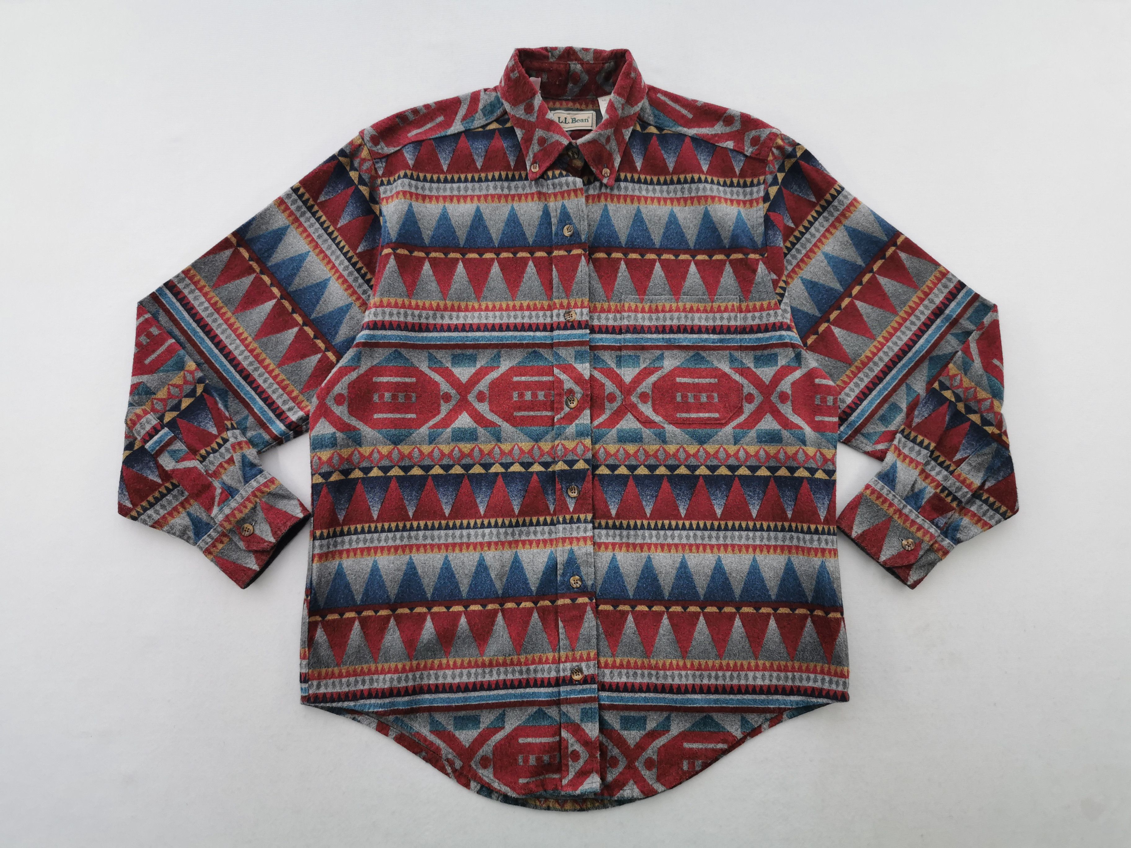 L.L. Bean Vintage 90s LL Bean Navajo Design Button Shirt Made In USA Size M / US 6-8 / IT 42-44 - 3 Thumbnail