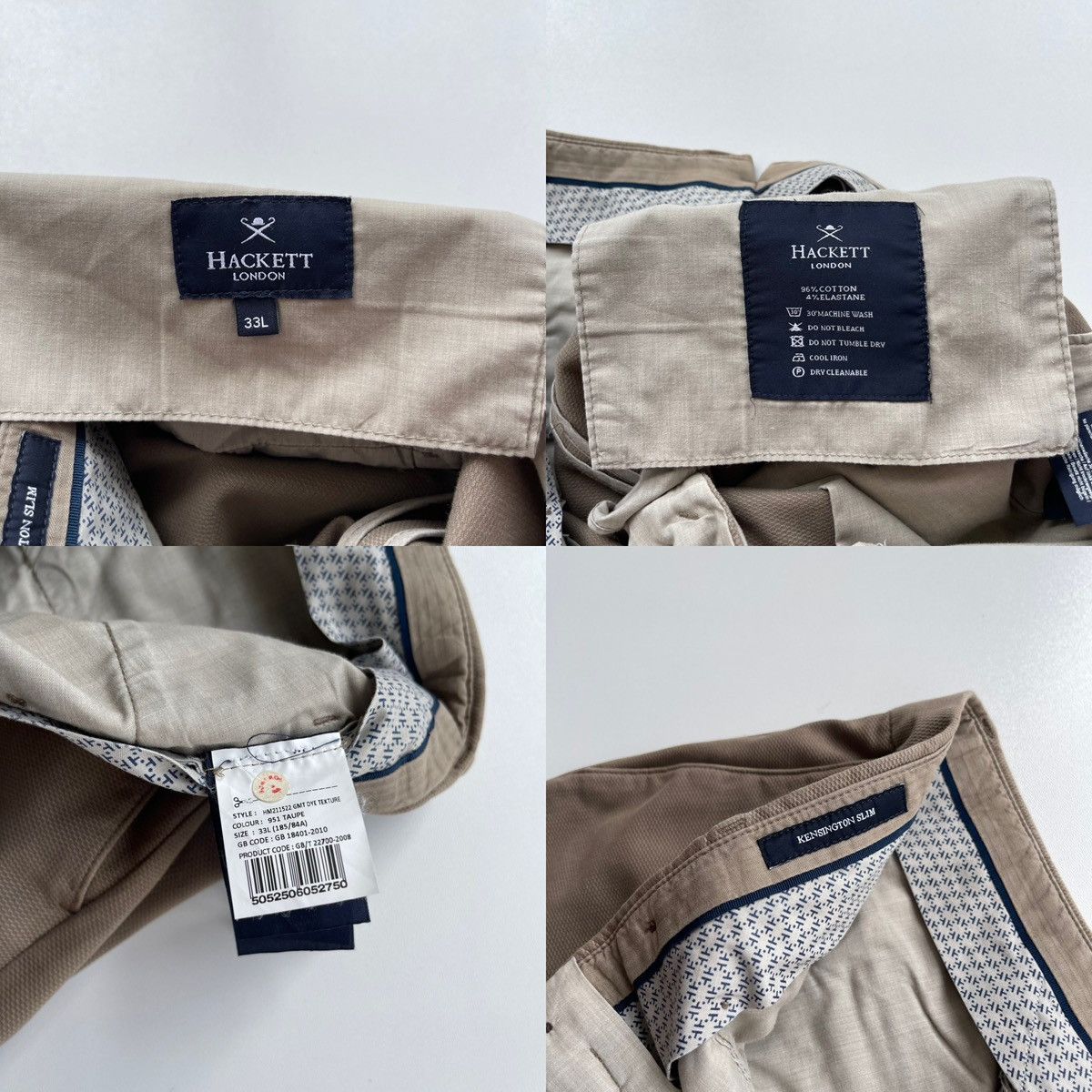 Hackett Hackett London Kensington Garment Dyed Texture Slim Chino Size US 33 - 7 Thumbnail