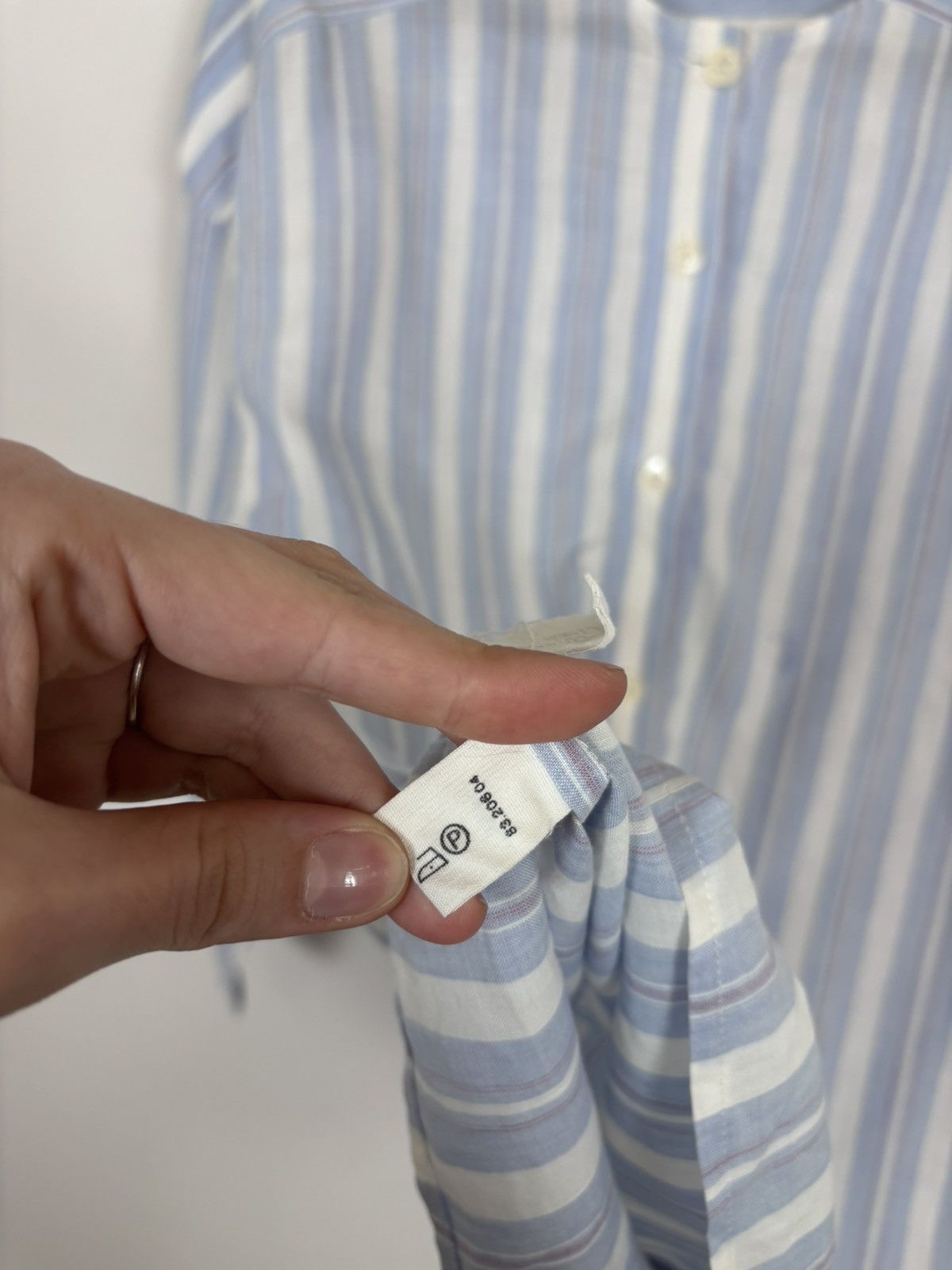 Trussardi Trussardi Vintage Women’s Blue Striped Long Sleeve Shirt Size L / US 10 / IT 46 - 13 Thumbnail