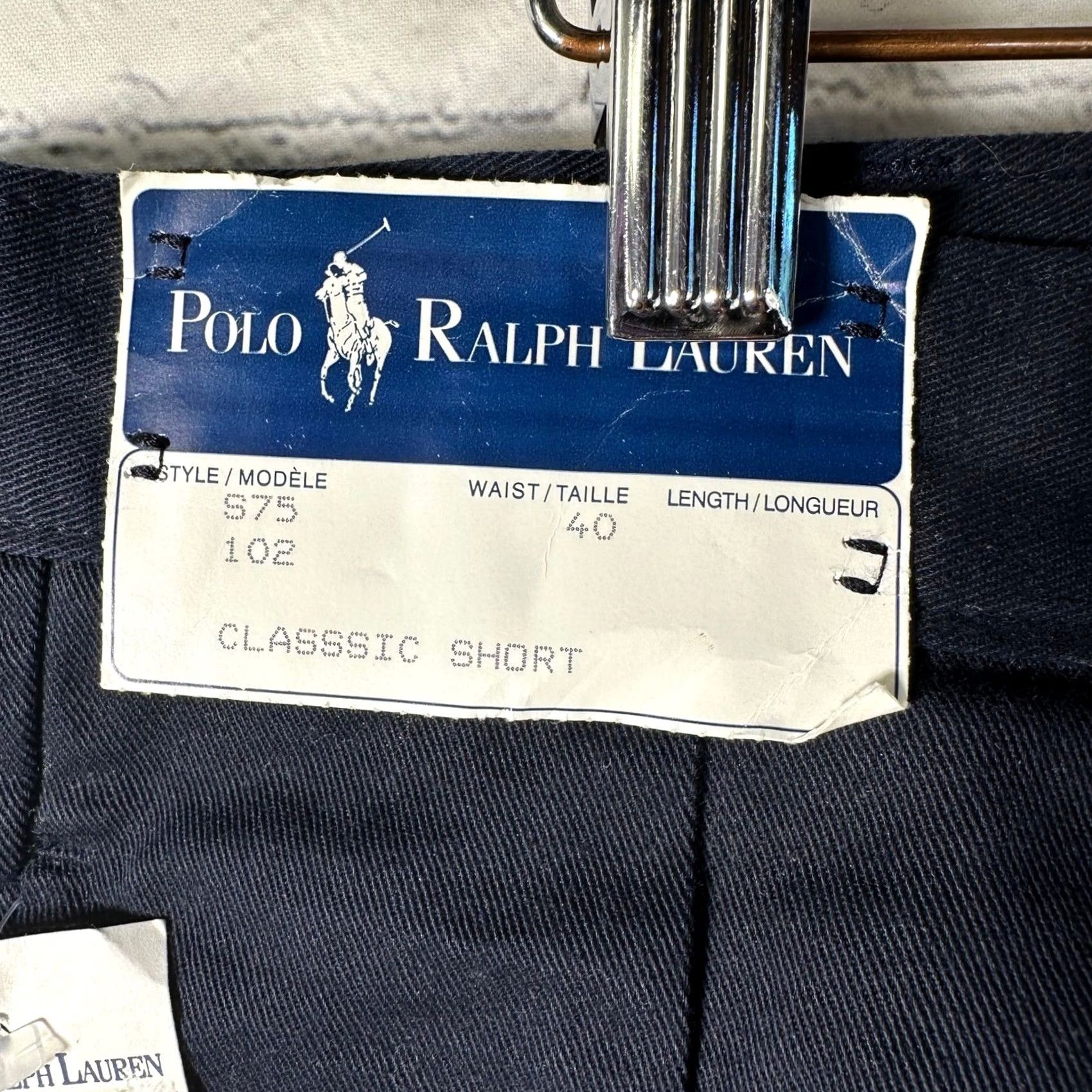 Polo Ralph Lauren VINTAGE Polo Ralph Lauren Shorts Chino Navy Blue 40 Classic Cotton Pleated 6 Inseam Mens 90s Nautical Summer Casual Travel Size US L / EU 52-54 / 3 - 3 Thumbnail