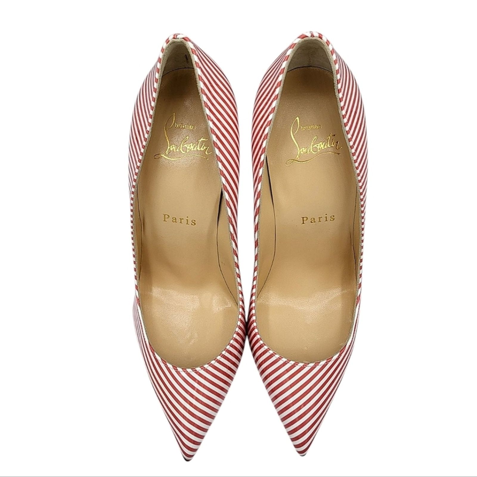 Christian Louboutin Christian Louboutin Pigalle Follies Striped Leather Pumps 36 Size US 5.5 / IT 35.5 - 6 Thumbnail