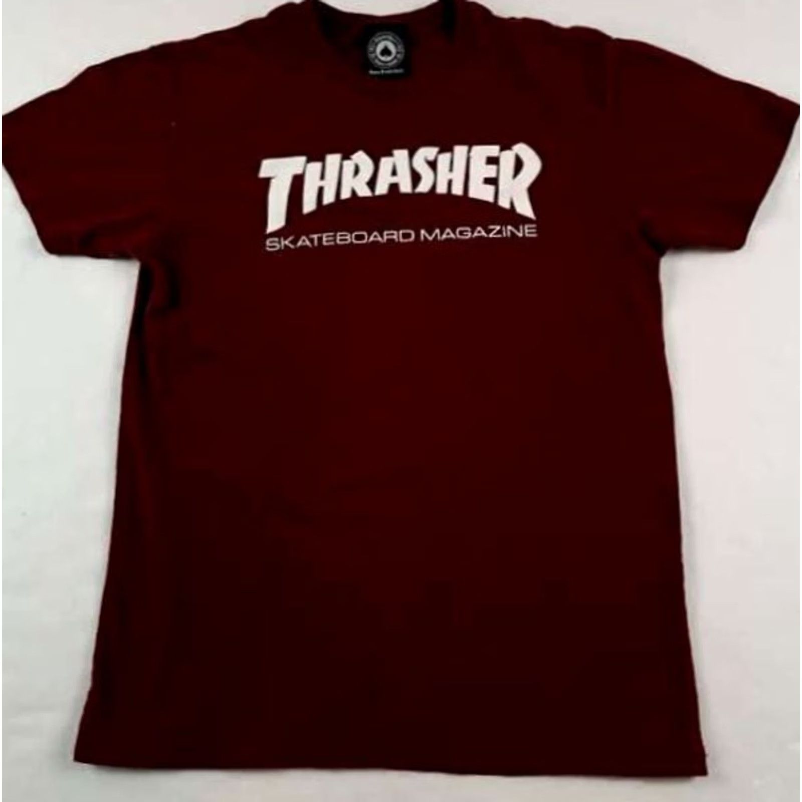 Thrasher VINTAGE Thrasher Size S T-Shirt Burgundy & Dark Grey Skateboarding Men's Size US S / EU 44-46 / 1 - 6 Thumbnail