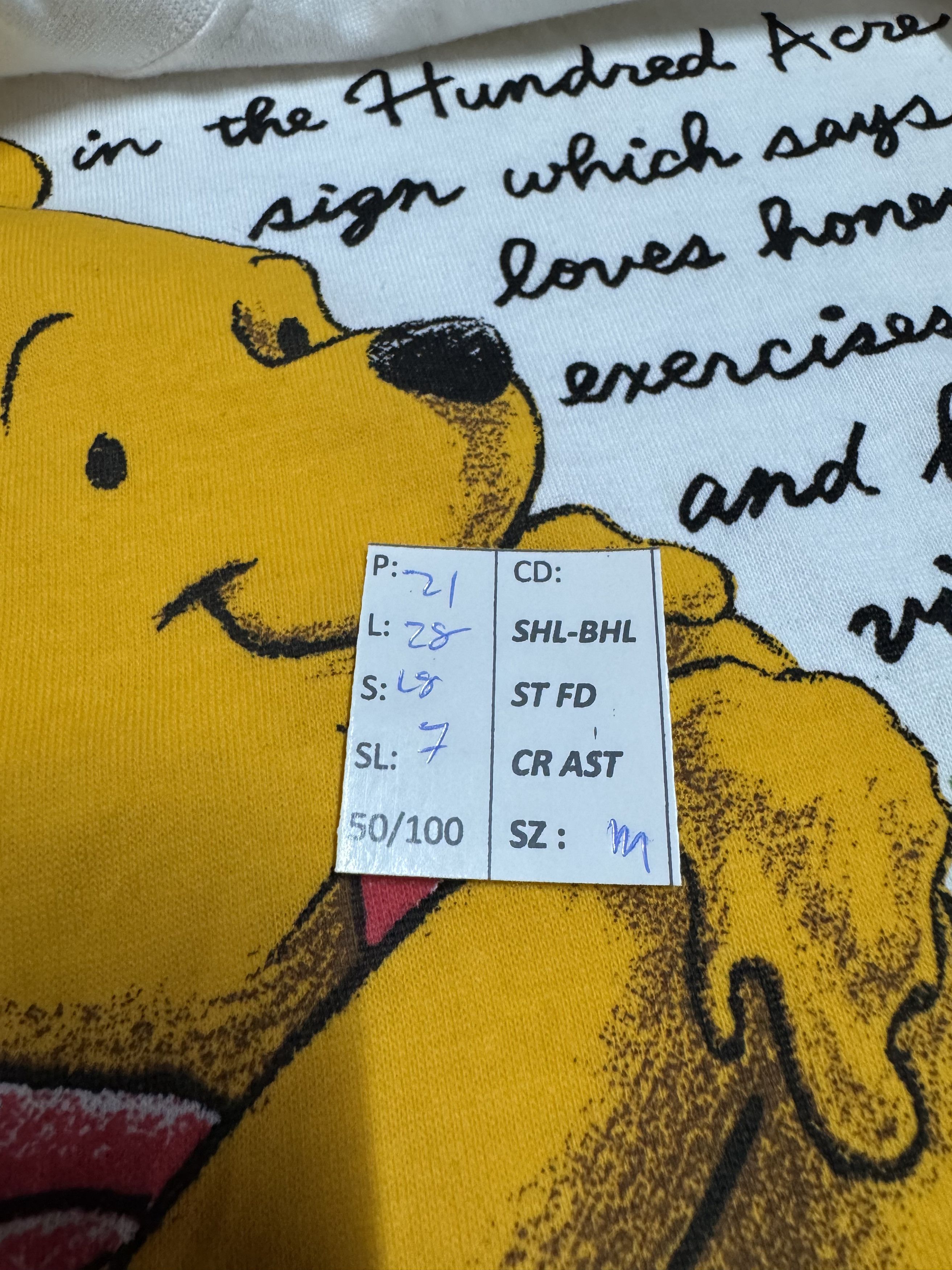 Disney VINTAGE 90'S WINNIE THE POOH STORY OVERPRINT mickey stitch Size US M / EU 48-50 / 2 - 19 Thumbnail