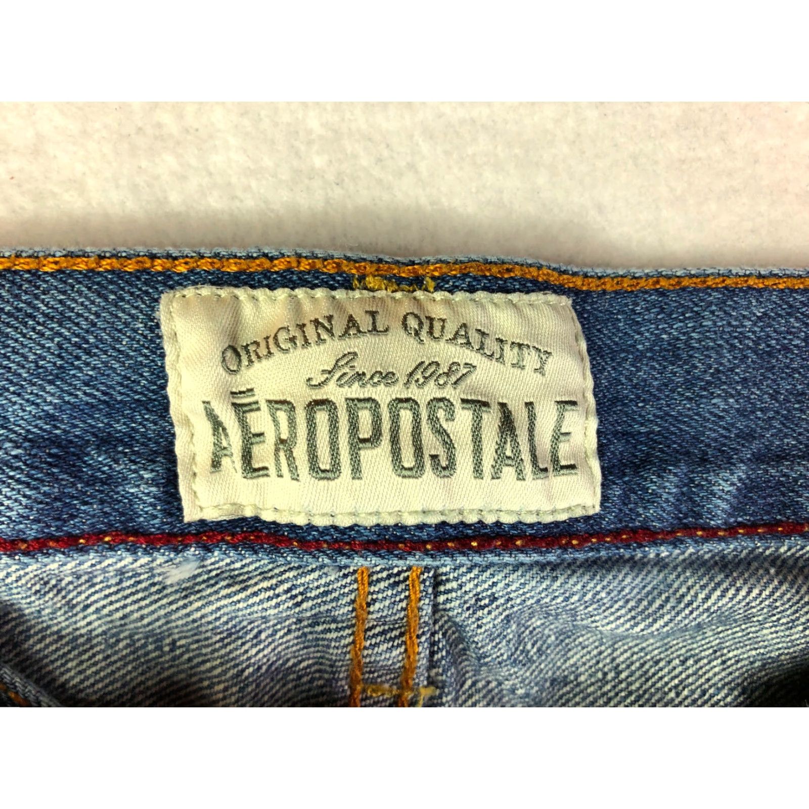 Aeropostale AeroPostale Essex Straight Leg Jeans Mens 29x29 Blue Denim Medium Zip Logo Vintage Not N/A Size US 29 - 7 Thumbnail