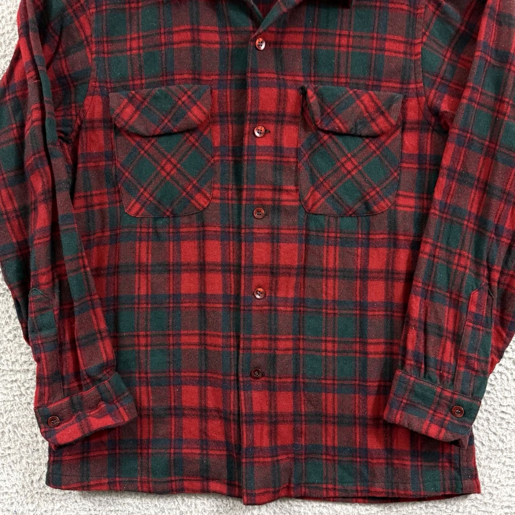 Pendleton VINTAGE Pendleton Wool Flannel Shirt Mens M Red 80s Check Plaid Button USA Size US M / EU 48-50 / 2 - 2 Thumbnail