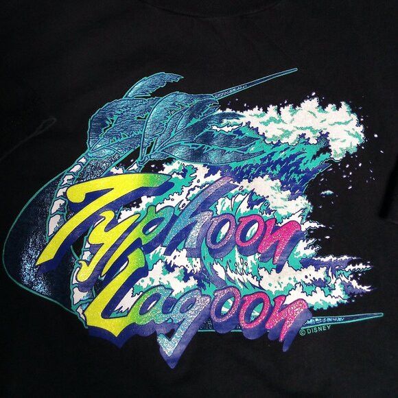 Disney Vintage 80s Disney Designs Typhoon Lagoon Neon T-Shirt Size US XL / EU 56 / 4 - 1 Thumbnail