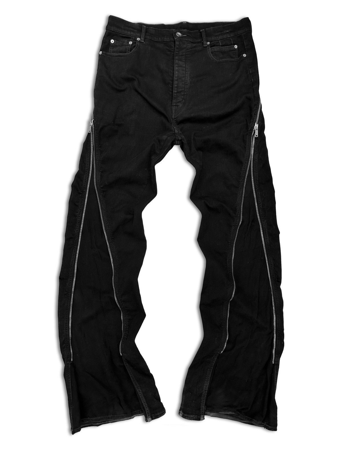 Pre-owned Rick Owens Aw20  Drkshdw ‘banana Cut' Flared Bolan Denim In Black